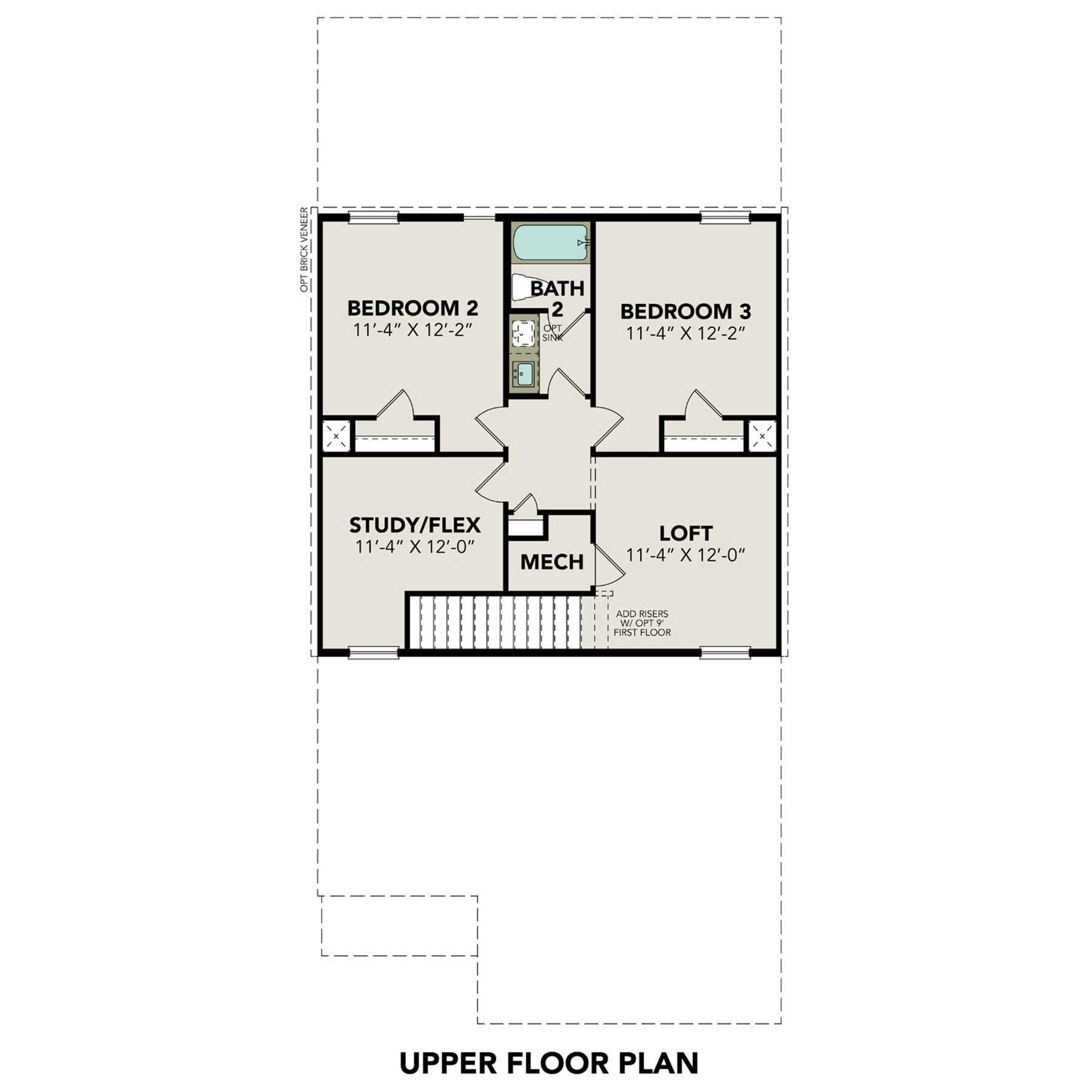 2 - The Sabine C buildable floor plan layout in Davidson Homes Homes' Applewhite Meadows community.