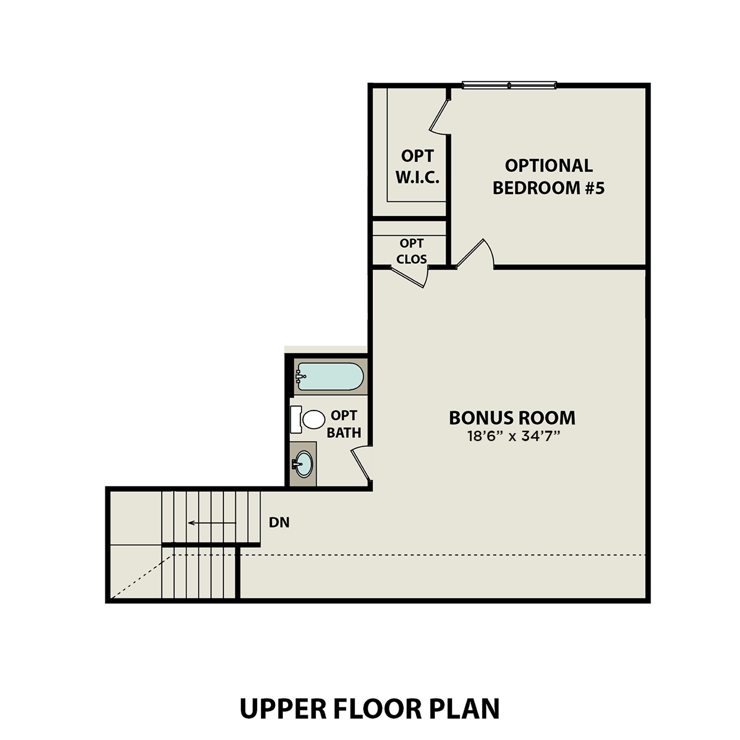 Davidson Homes' The Valencia Upper Floor Plan with Bonus