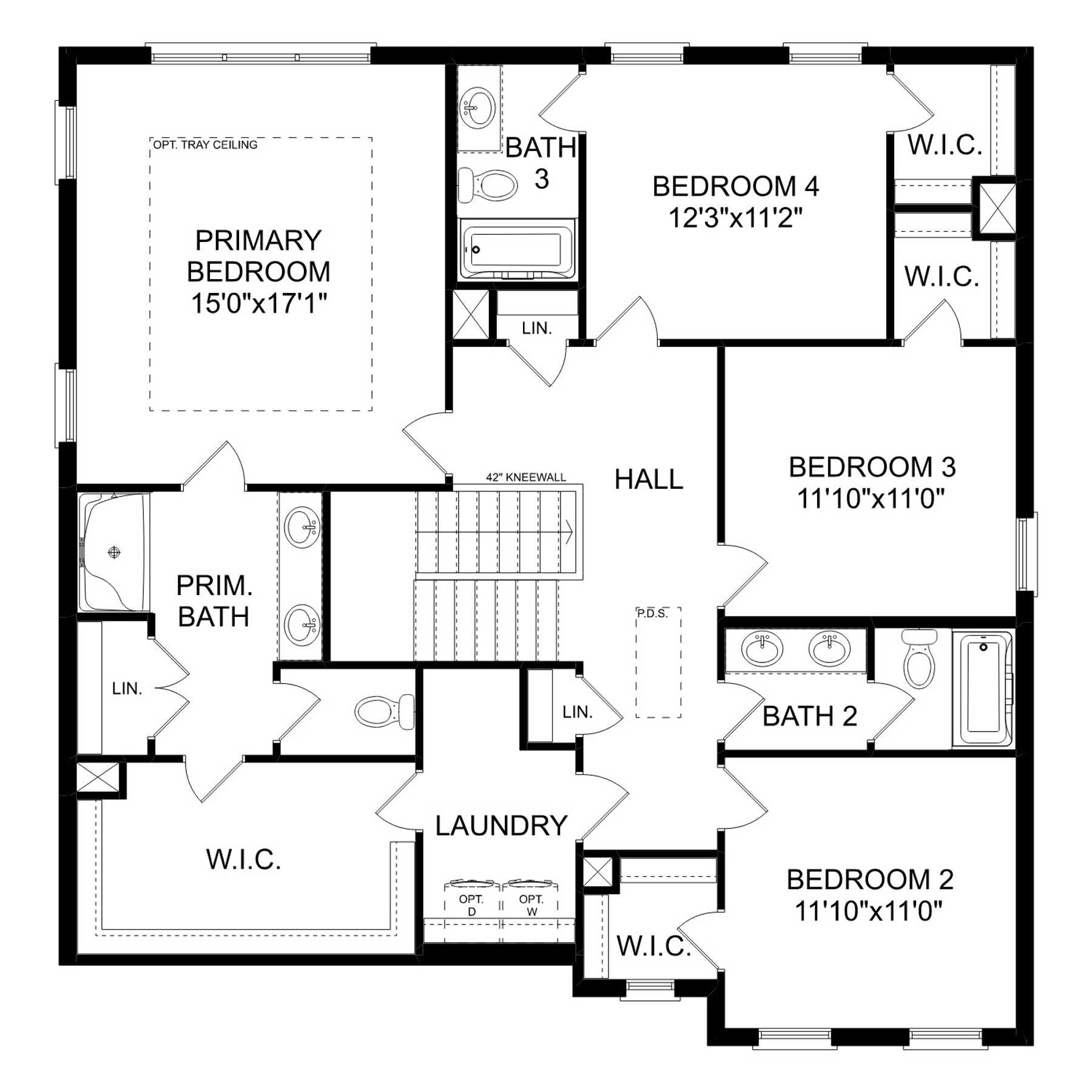2 - The Chelsea E buildable floor plan layout in Davidson Homes Homes' Forest Glen community.