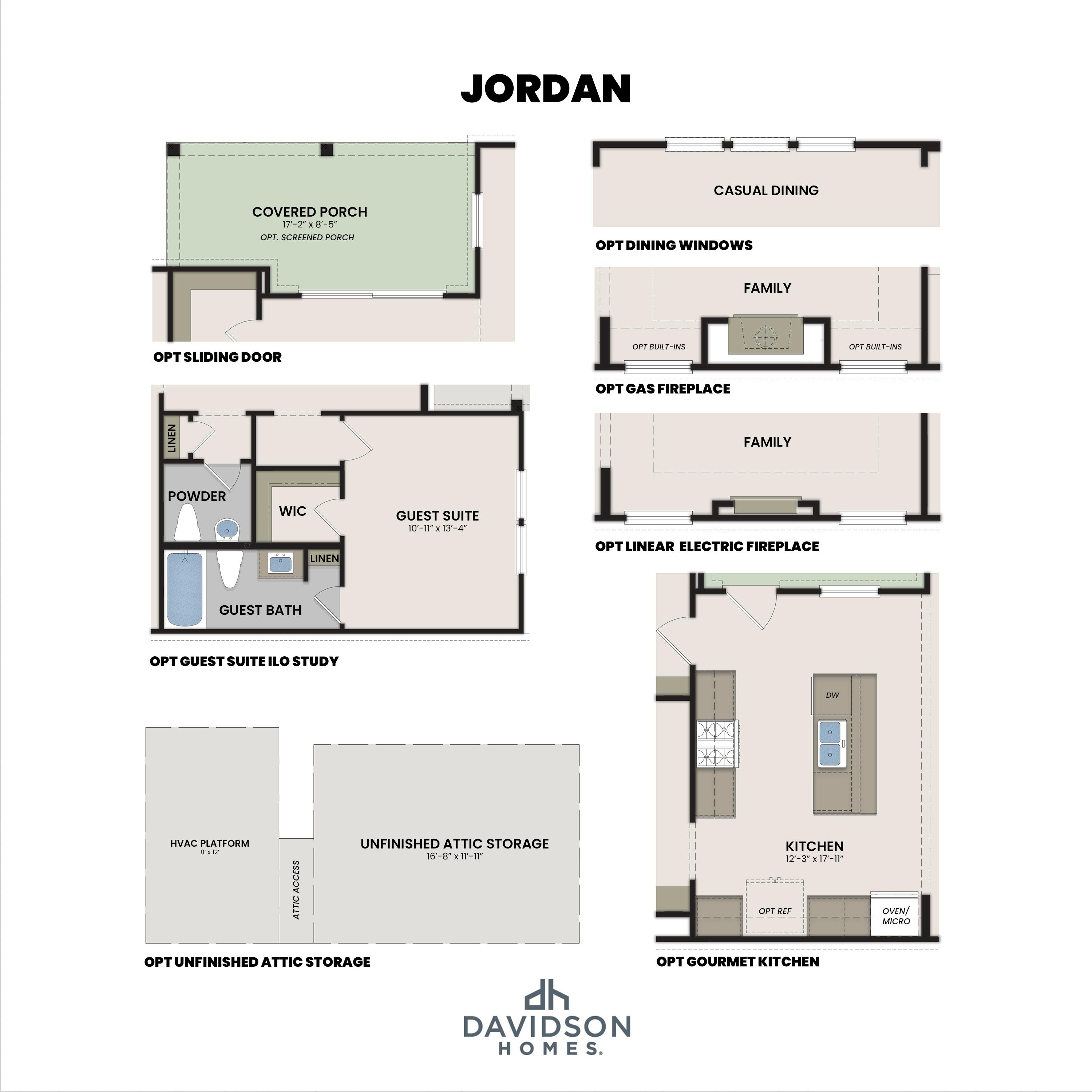 3 - The Jordan B buildable floor plan layout in Davidson Homes Homes' Forestville Yard community.