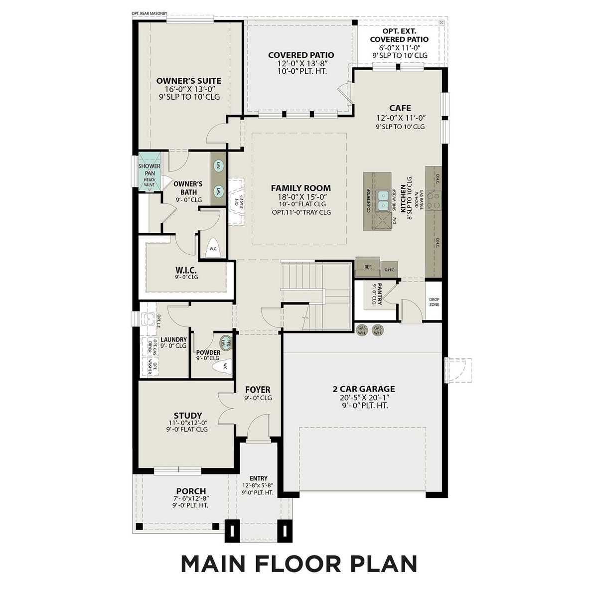 1 - The Sequoia C buildable floor plan layout in Davidson Homes' Sierra Vista community.