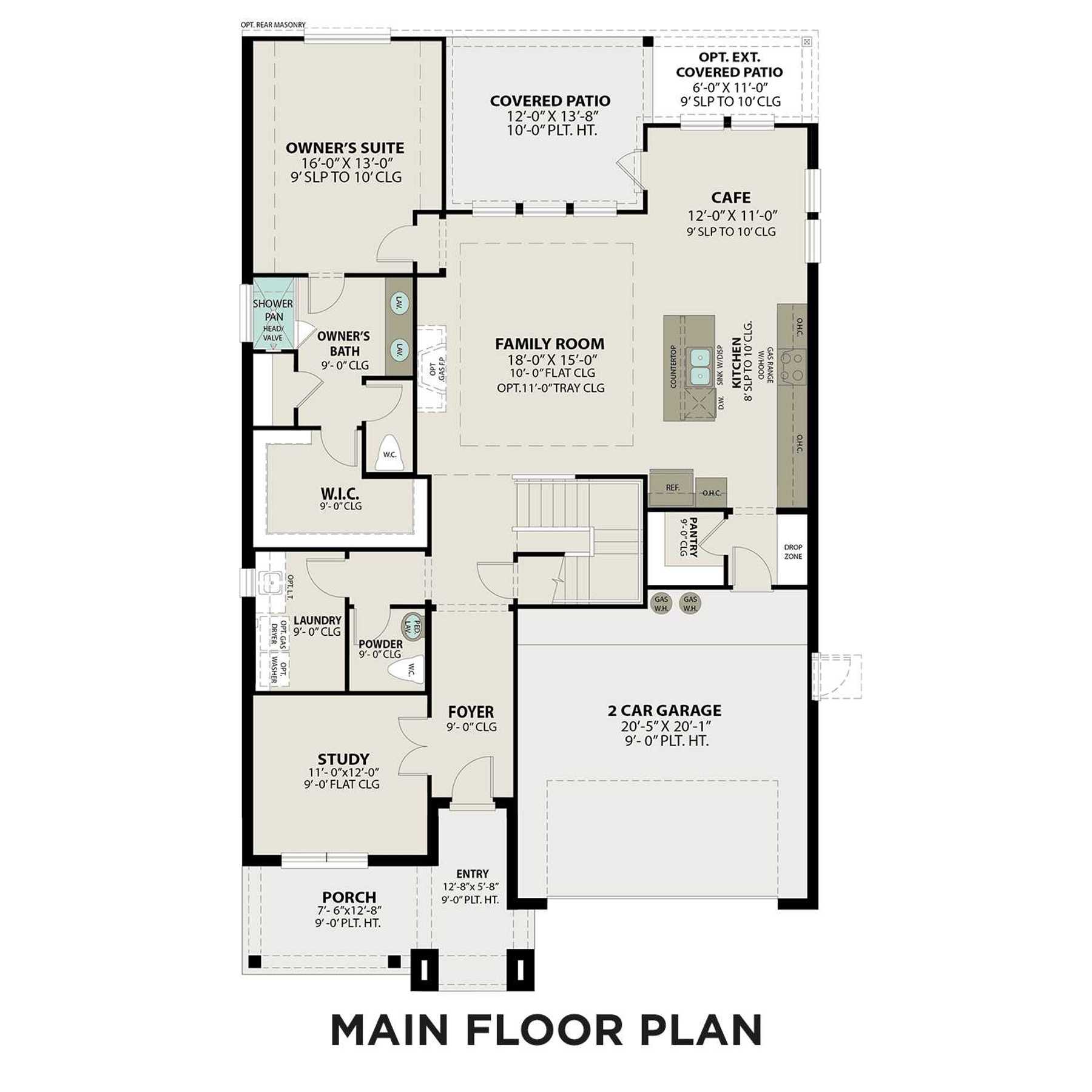 1 - The Sequoia C buildable floor plan layout in Davidson Homes Homes' Windmill Estates community.