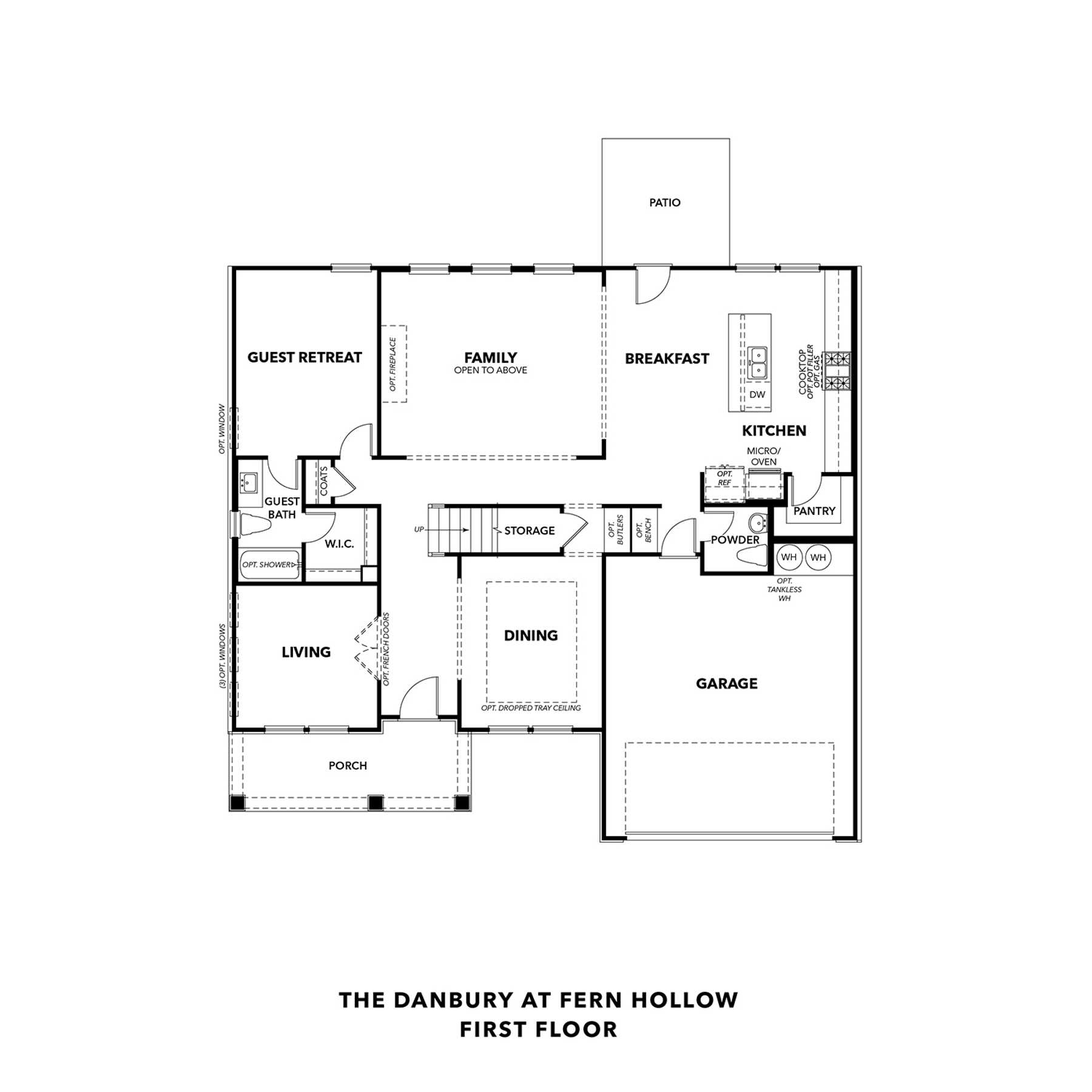 1 - The Danbury L buildable floor plan layout in Davidson Homes Homes' Fern Hollow community.