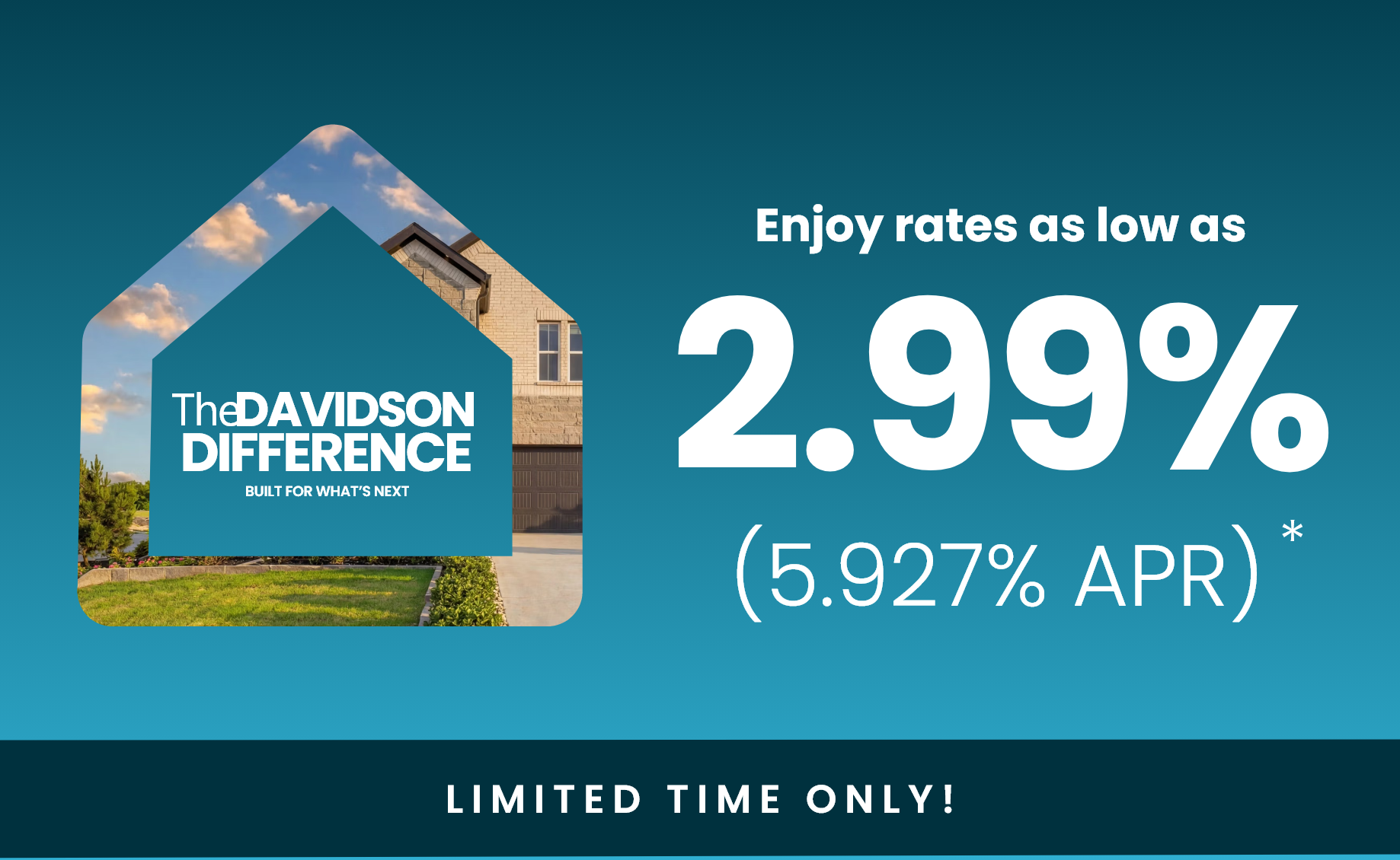 Promotional graphic for San Antonio new home buyers featuring a 2-1 buydown offer with interest rates as low as 2.99%.