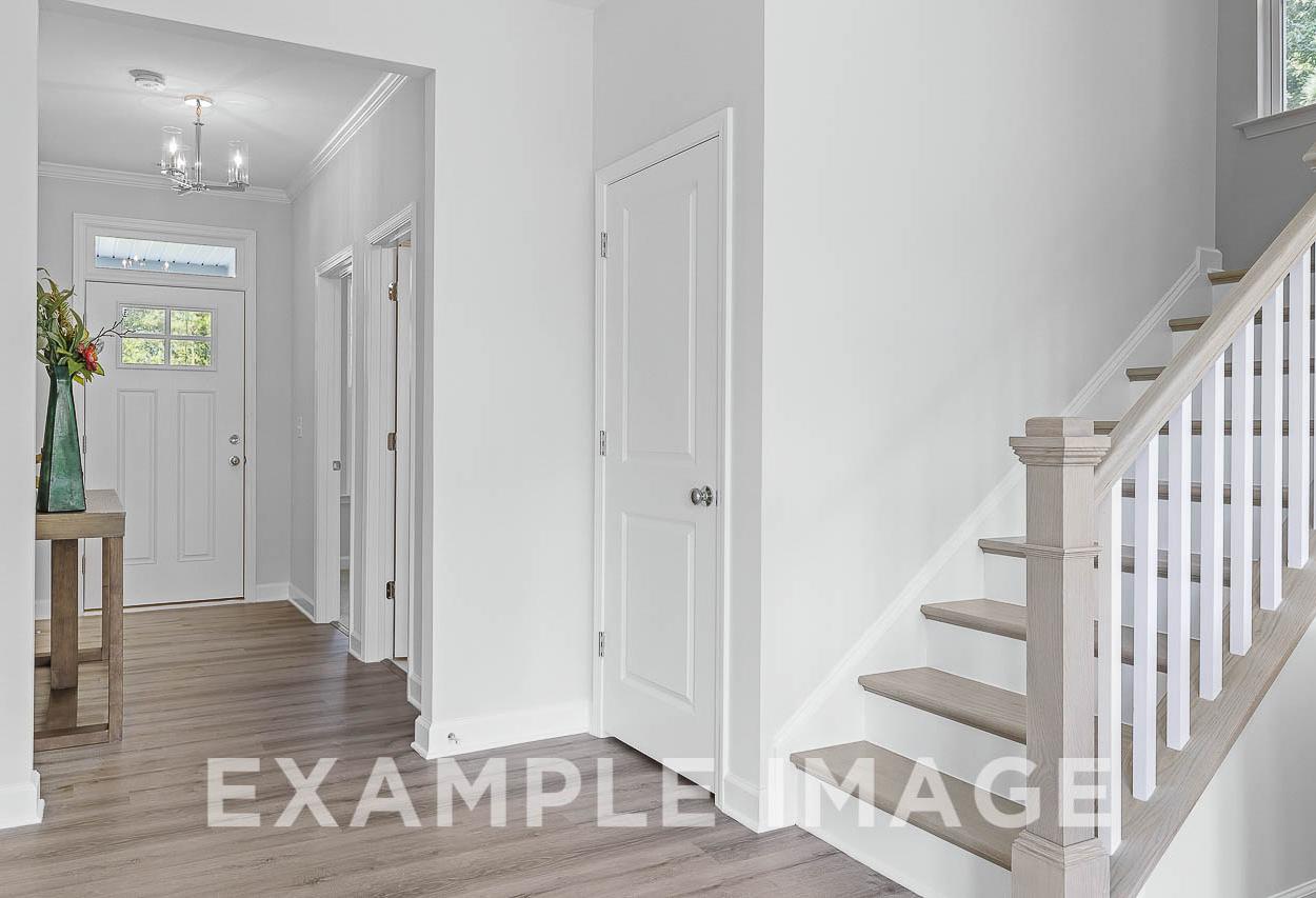 Davidson Homes the Chestnut Plan entryway with stairs to second floor and hallway closet