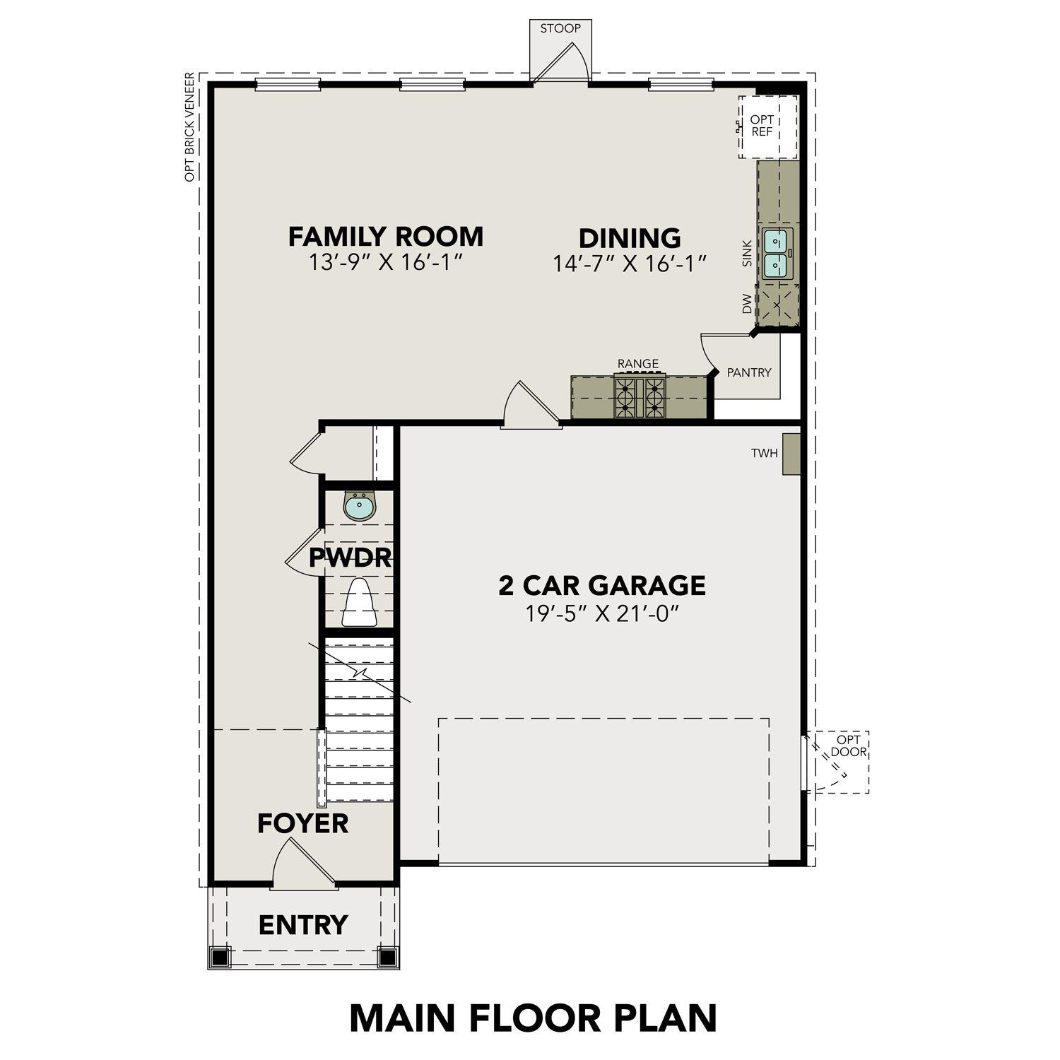1 - The Trinity E buildable floor plan layout in Davidson Homes Homes' Lakes at Black Oak community.
