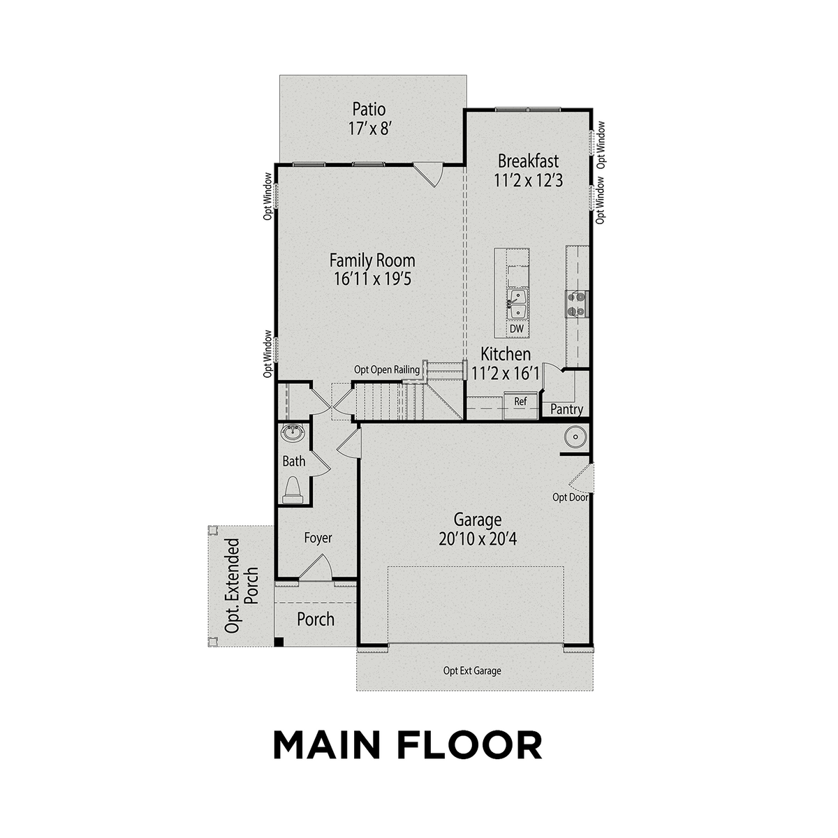 1 - The Grace B buildable floor plan layout in Davidson Homes' Highland Forest community.