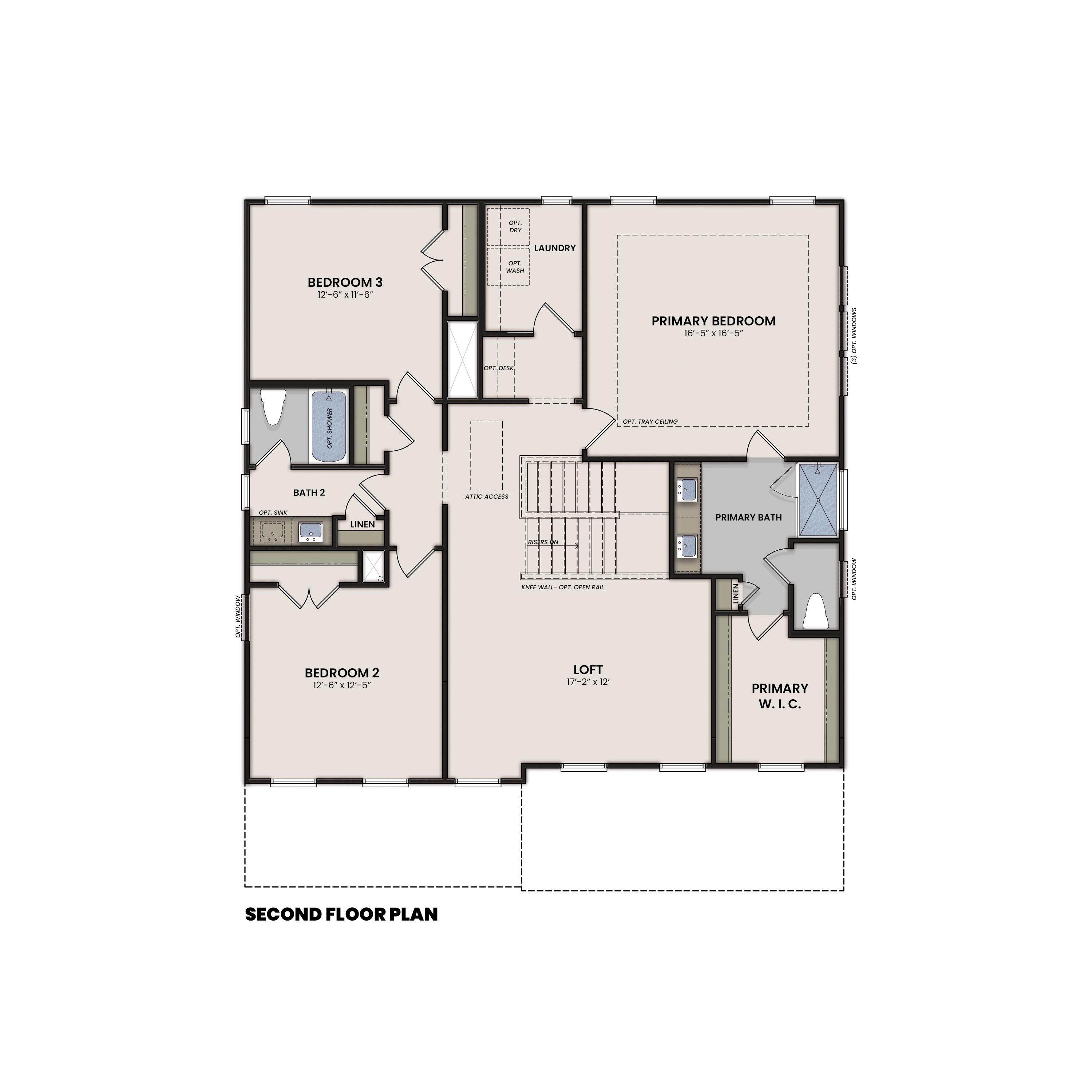 2 - The Juniper D buildable floor plan layout in Davidson Homes Homes' Bakers Farm community.