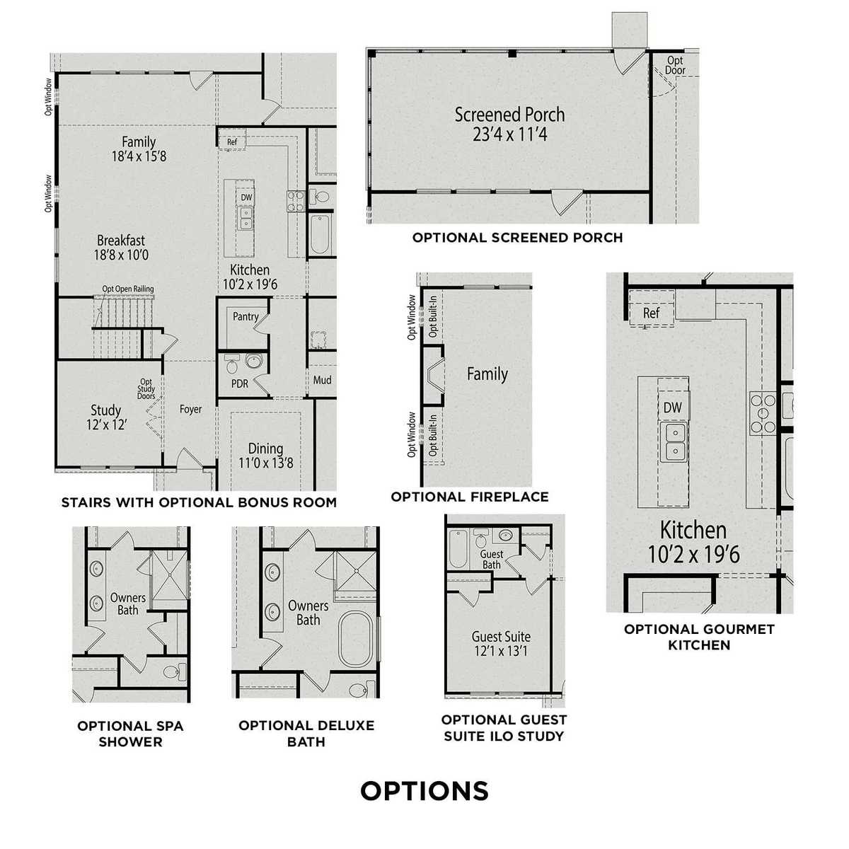 3 - The Magnolia B buildable floor plan layout in Davidson Homes' Bentwinds community.