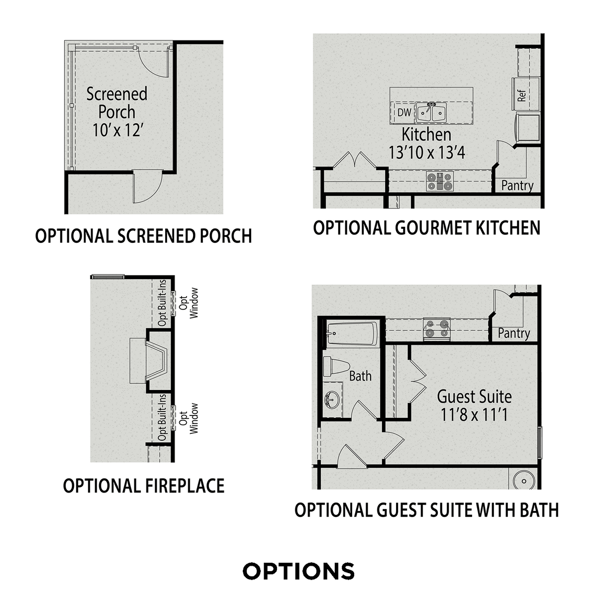 3 - The Preston B buildable floor plan layout in Davidson Homes' Highland Forest community.