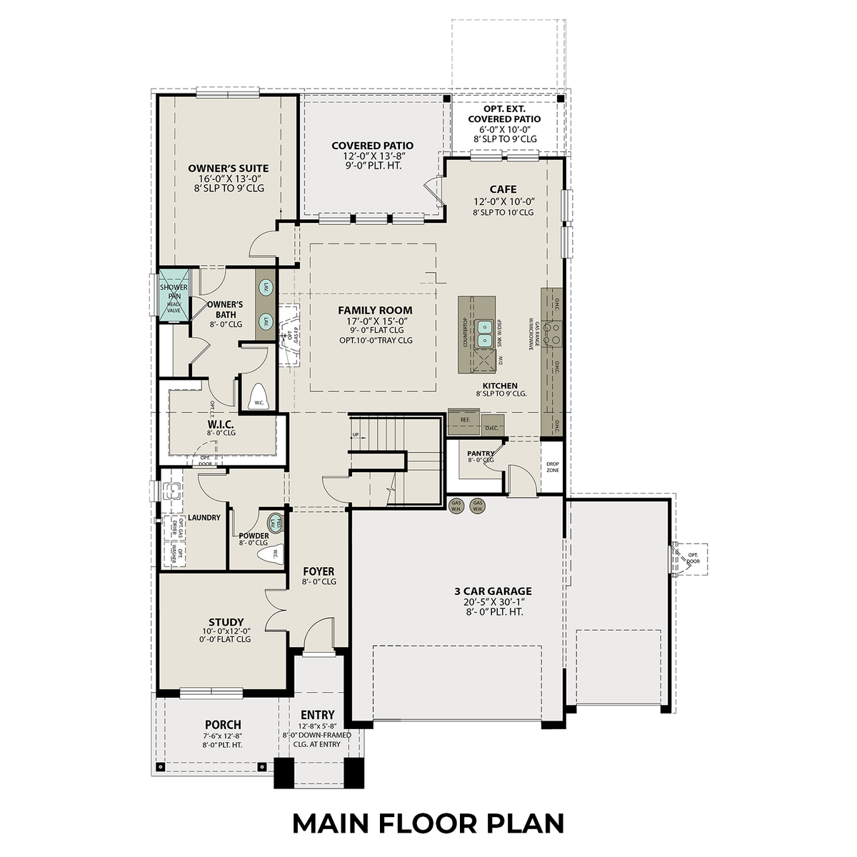 1 - The Sequoia C with 3-Car Garage buildable floor plan layout in Davidson Homes' Sierra Vista community.