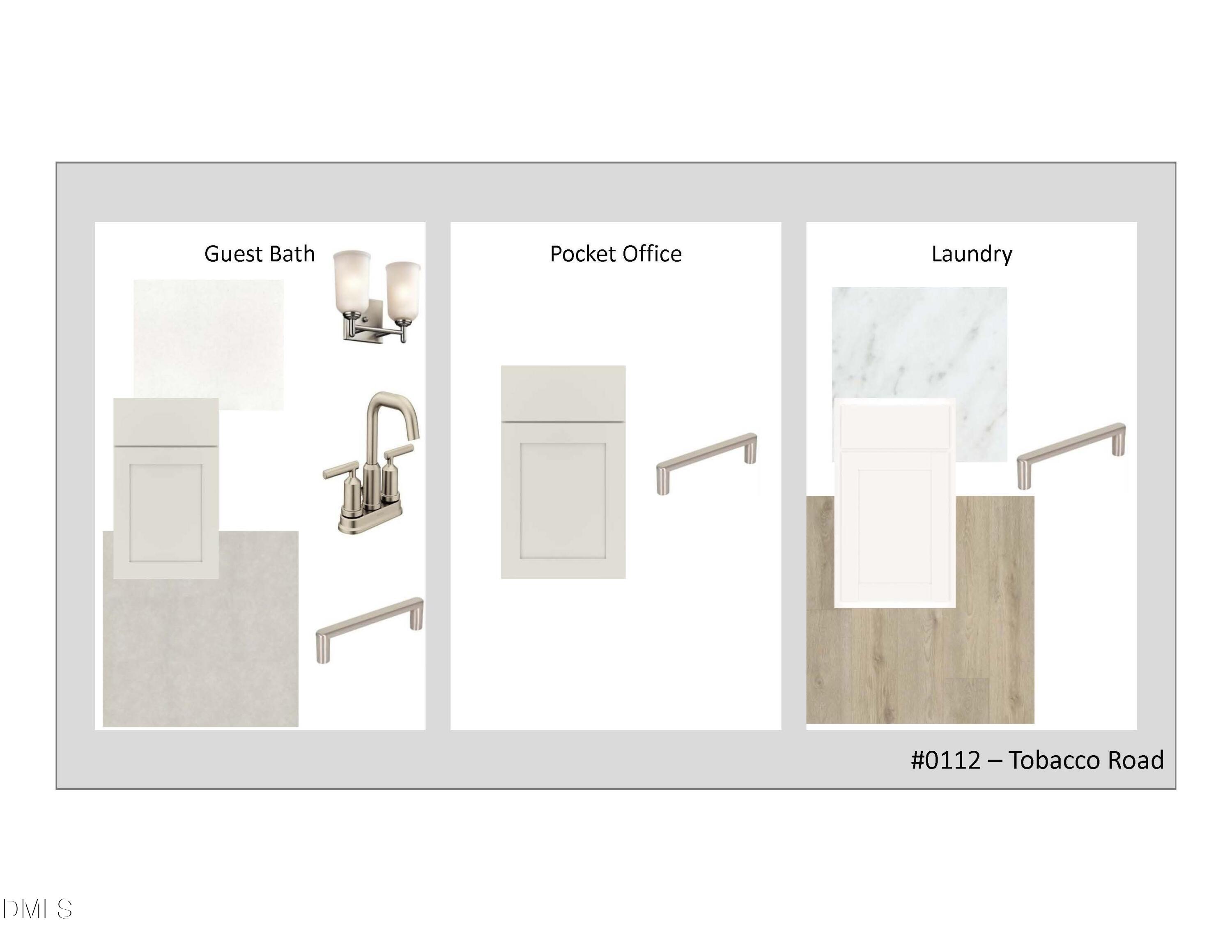 Guest bath with chrome fixtures, pocket office cabinetry, and laundry room in The Crawford D floor plan, Davidson Homes, Tobacco Road, Angier, NC