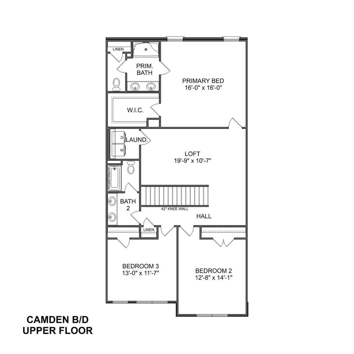 3 - The Camden B buildable floor plan layout in Davidson Homes' Pavilion community.