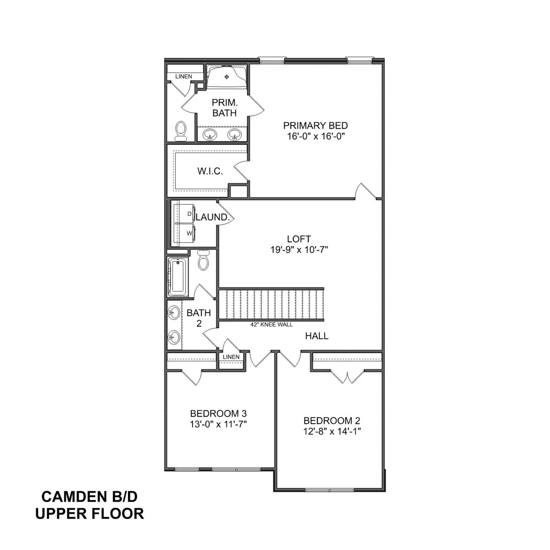 3 - The Camden B buildable floor plan layout in Davidson Homes Homes' Pavilion community.