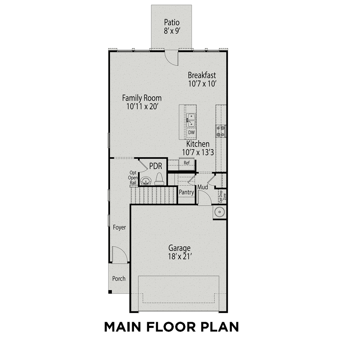 1 - The Wake floor plan layout for 11 Fairwinds Drive in Davidson Homes' Gregory Village community.