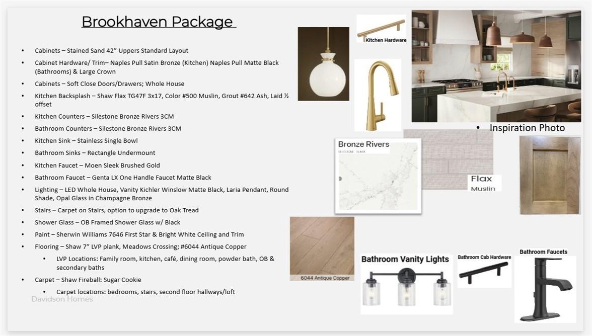 Brookhaven design package for Davidson Homes in Auburn, featuring Silestone Bronze Rivers countertops and LVP flooring.