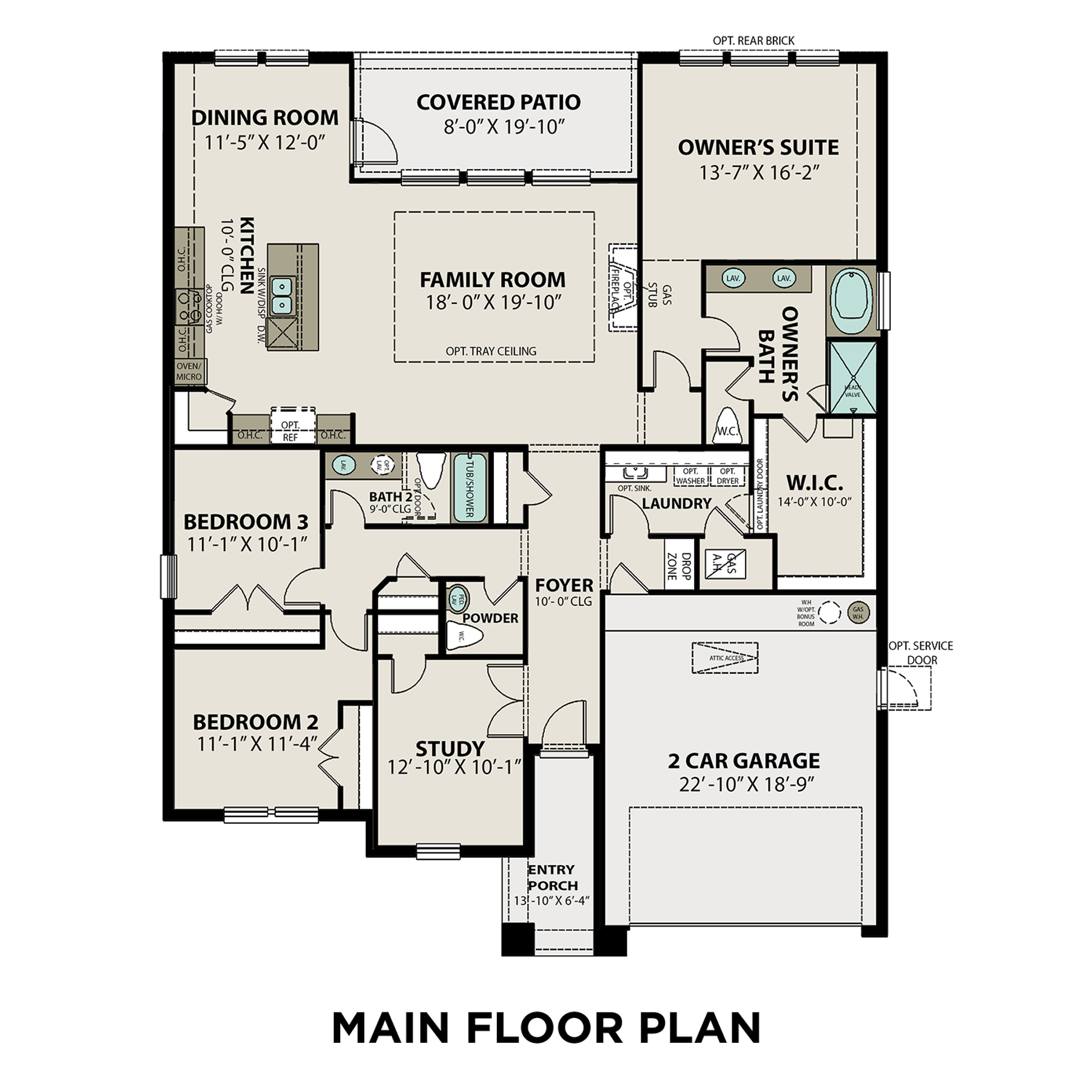1 - The Edward B buildable floor plan layout in Davidson Homes Homes' Sierra Vista community.
