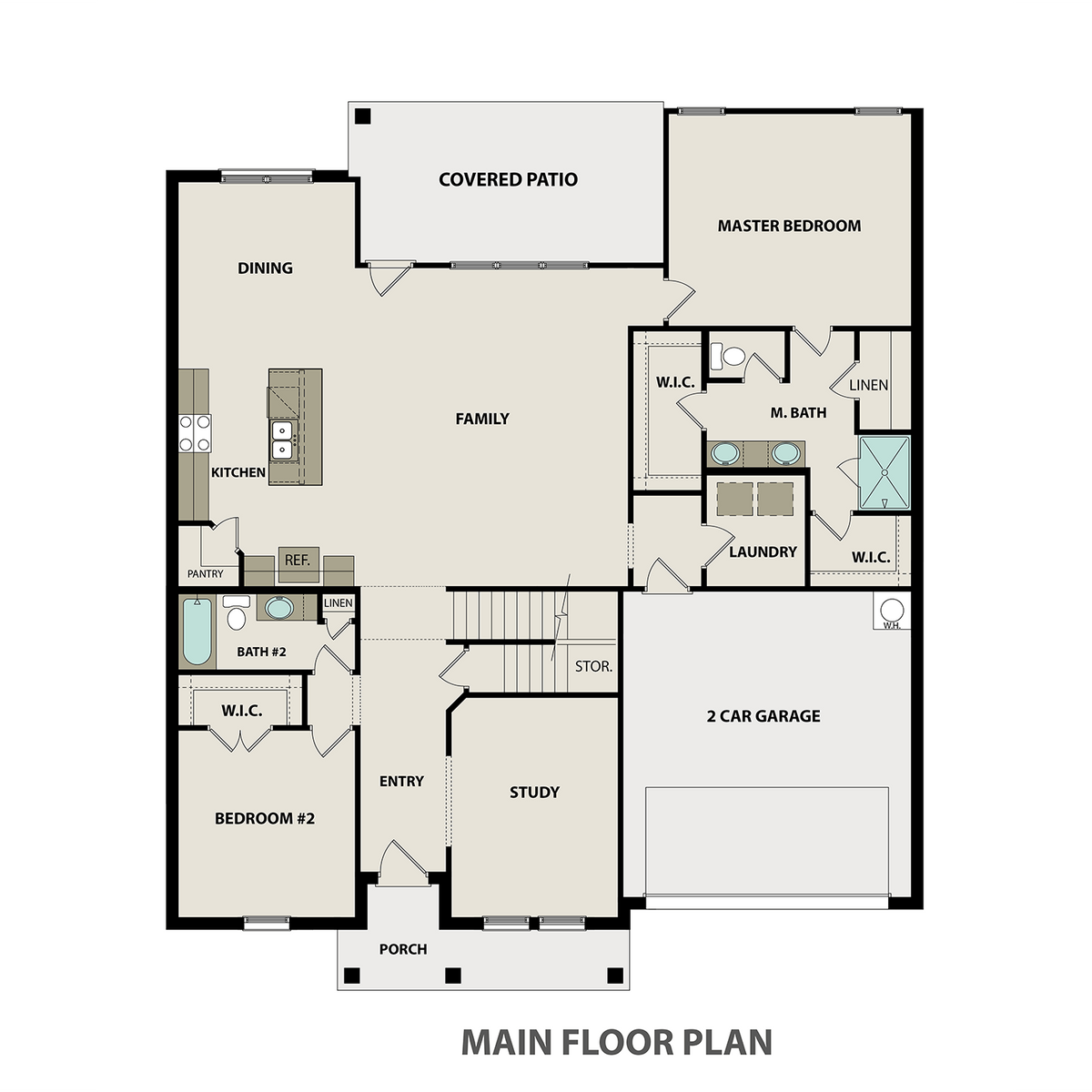 1 - The Bellar B buildable floor plan layout in Davidson Homes' Rivers Edge community.