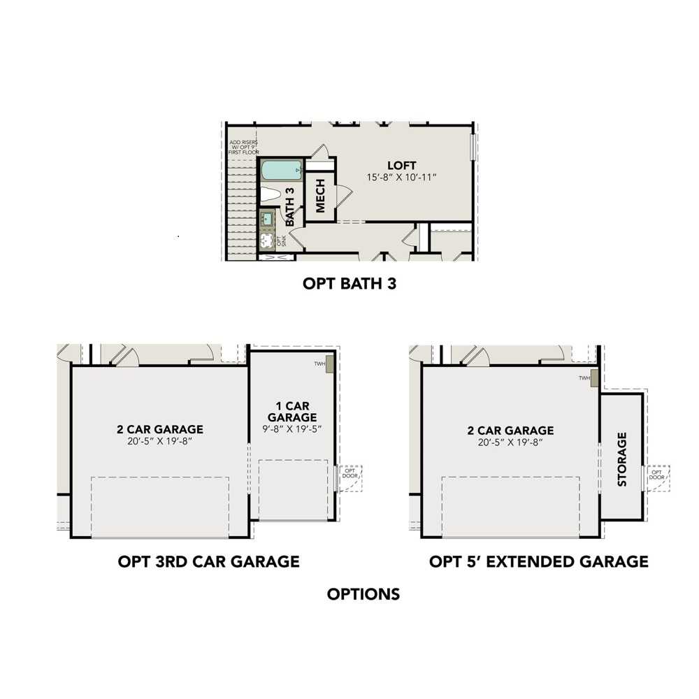 3 - The Brazos buildable floor plan layout in Davidson Homes Homes' The Villages at WestPointe community.