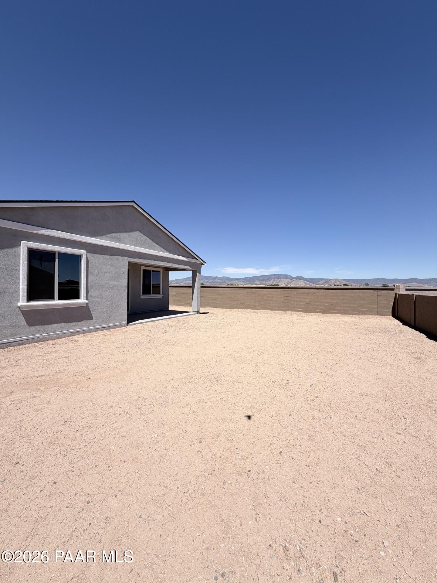 Spacious backyard of The Frontier A floor plan in North Ridge at Pronghorn Ranch, Prescott Valley, Arizona.