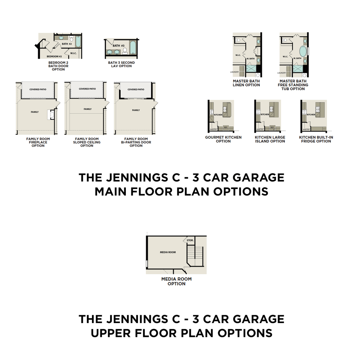 3 - The Jennings C with 3-Car Garage buildable floor plan layout in Davidson Homes' Rivers Edge community.