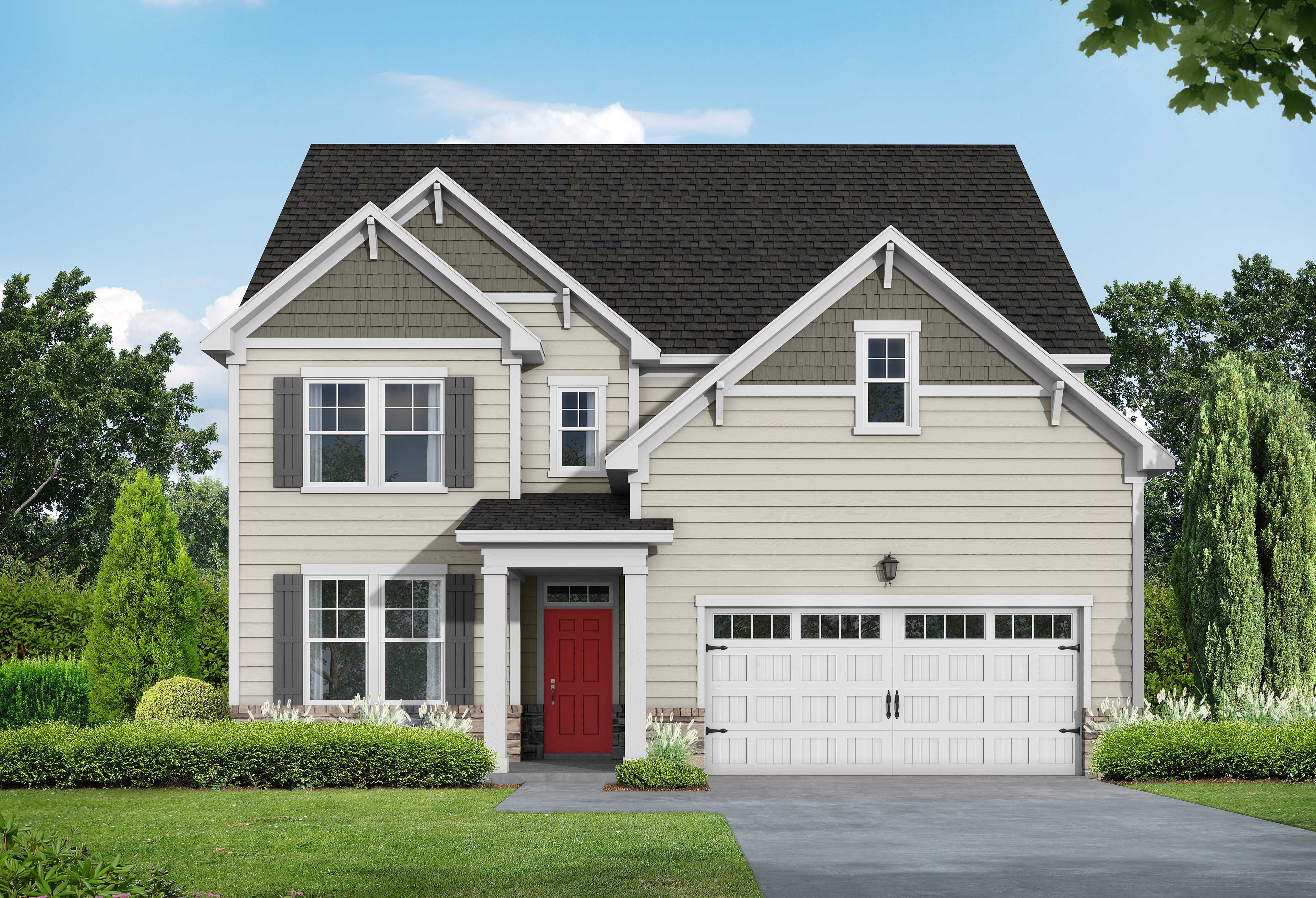 Exterior view of Davidson Homes' The Hickory II A Floor Plan