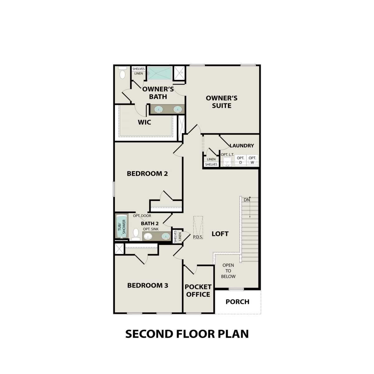 2 - The Grayson A buildable floor plan layout in Davidson Homes' Sage Farms community.