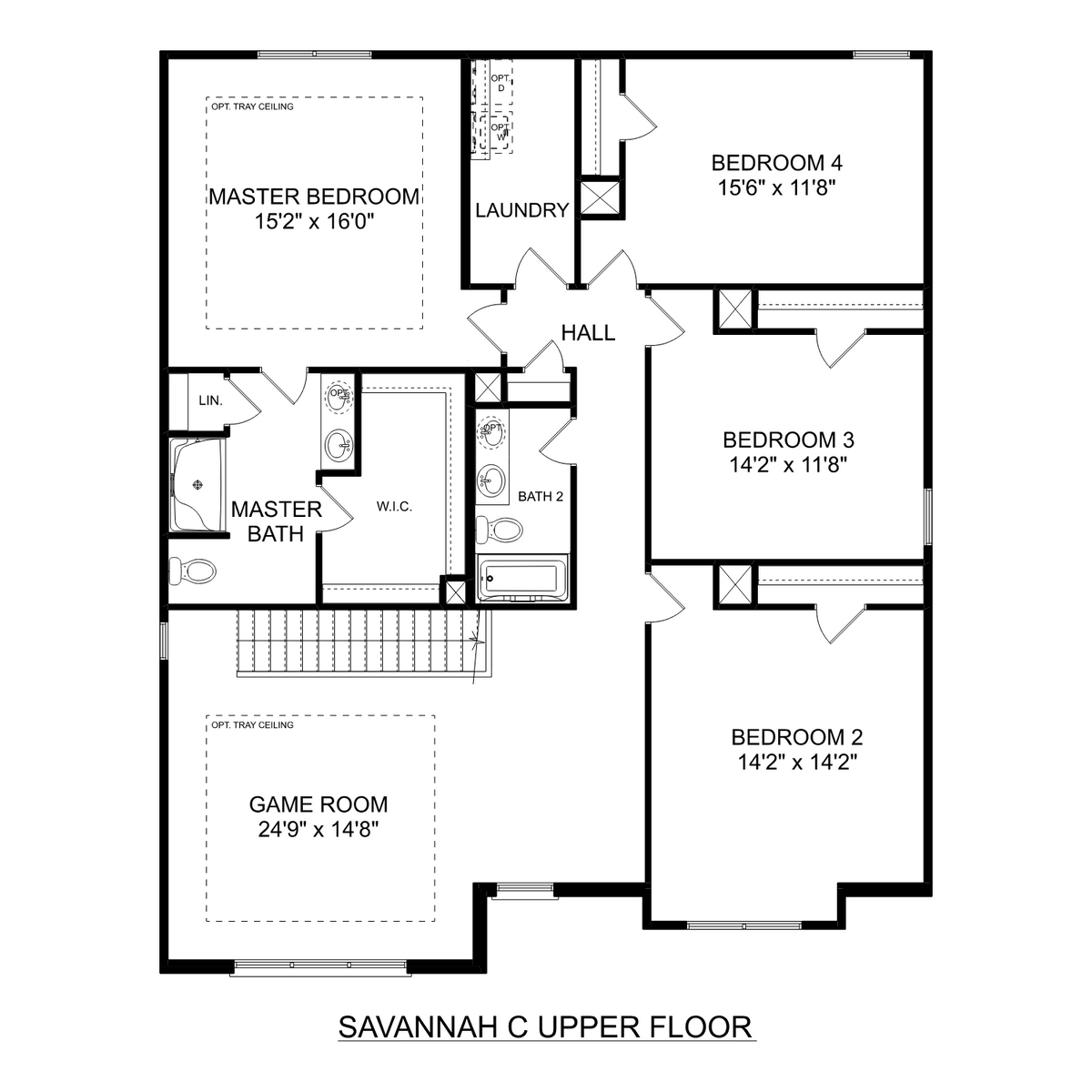 2 - The Savannah C buildable floor plan layout in Davidson Homes' Heritage Lakes community.