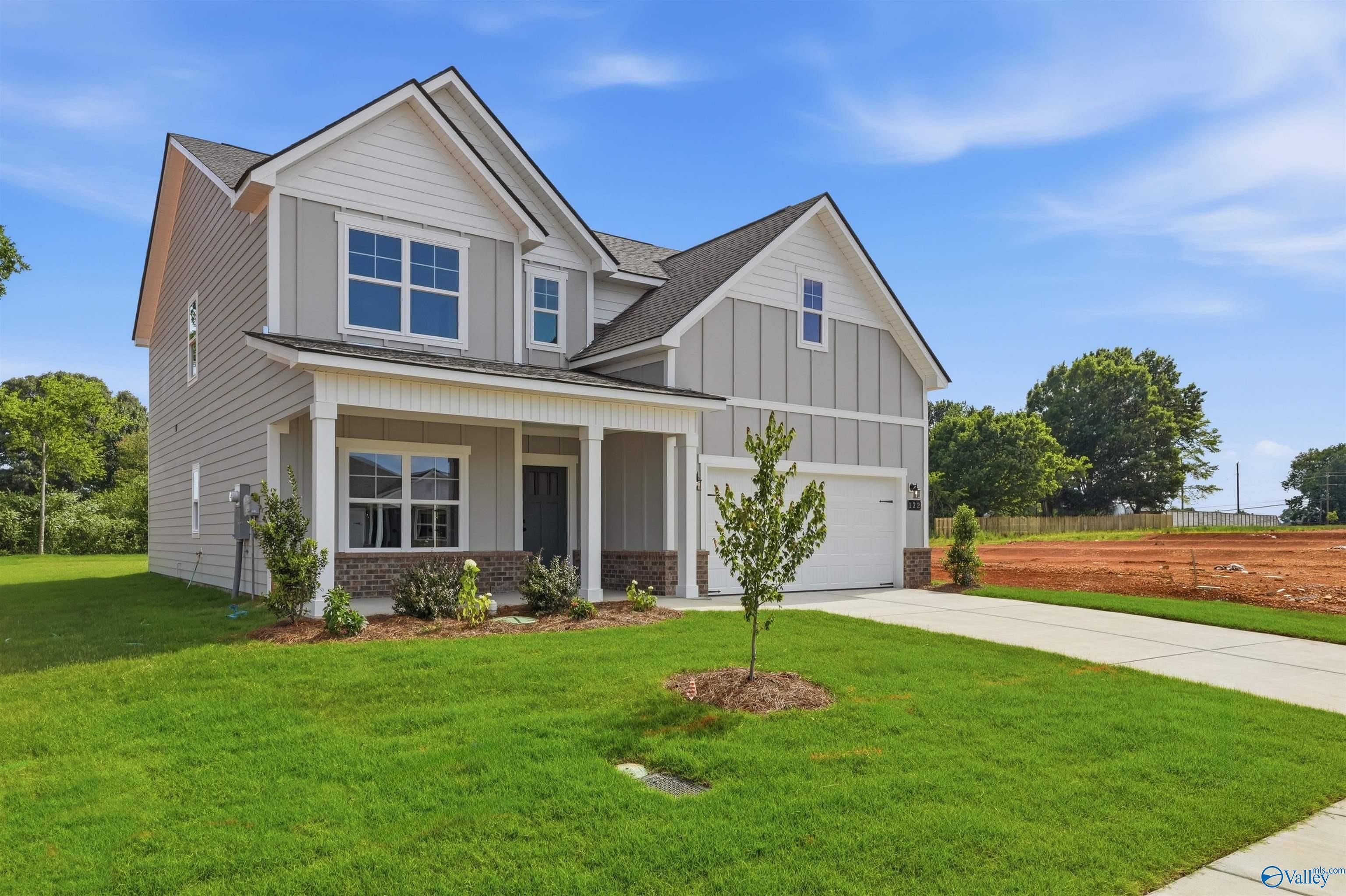 Two-story Chelsea D floor plan by Davidson Homes with 2-car garage in Berry Cove, New Market, Alabama.
