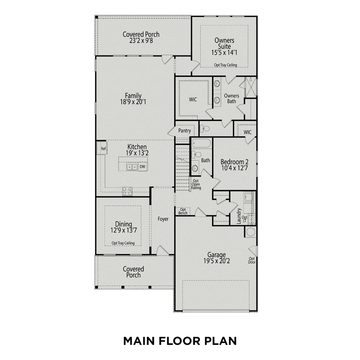 1 - The Birch B buildable floor plan layout in Davidson Homes' Beverly Place community.