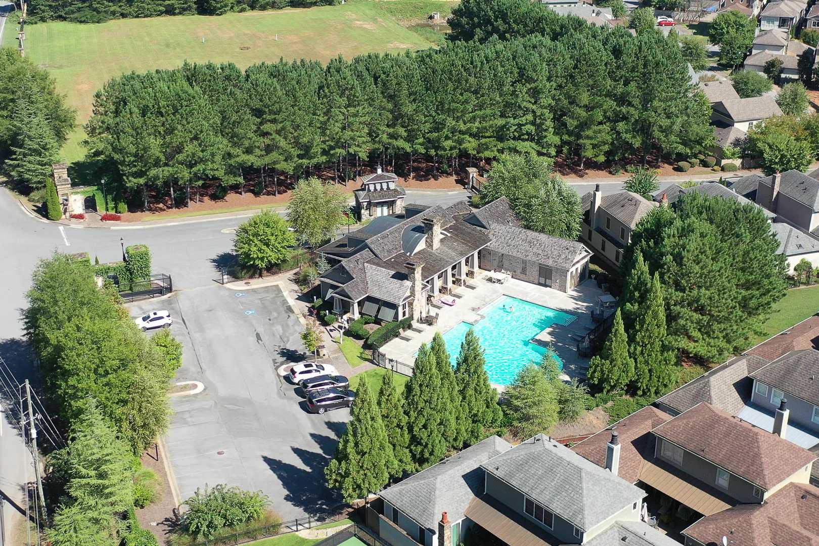 Drone Photo of Villages at Towne Lake Community in Woodstock, Georgia