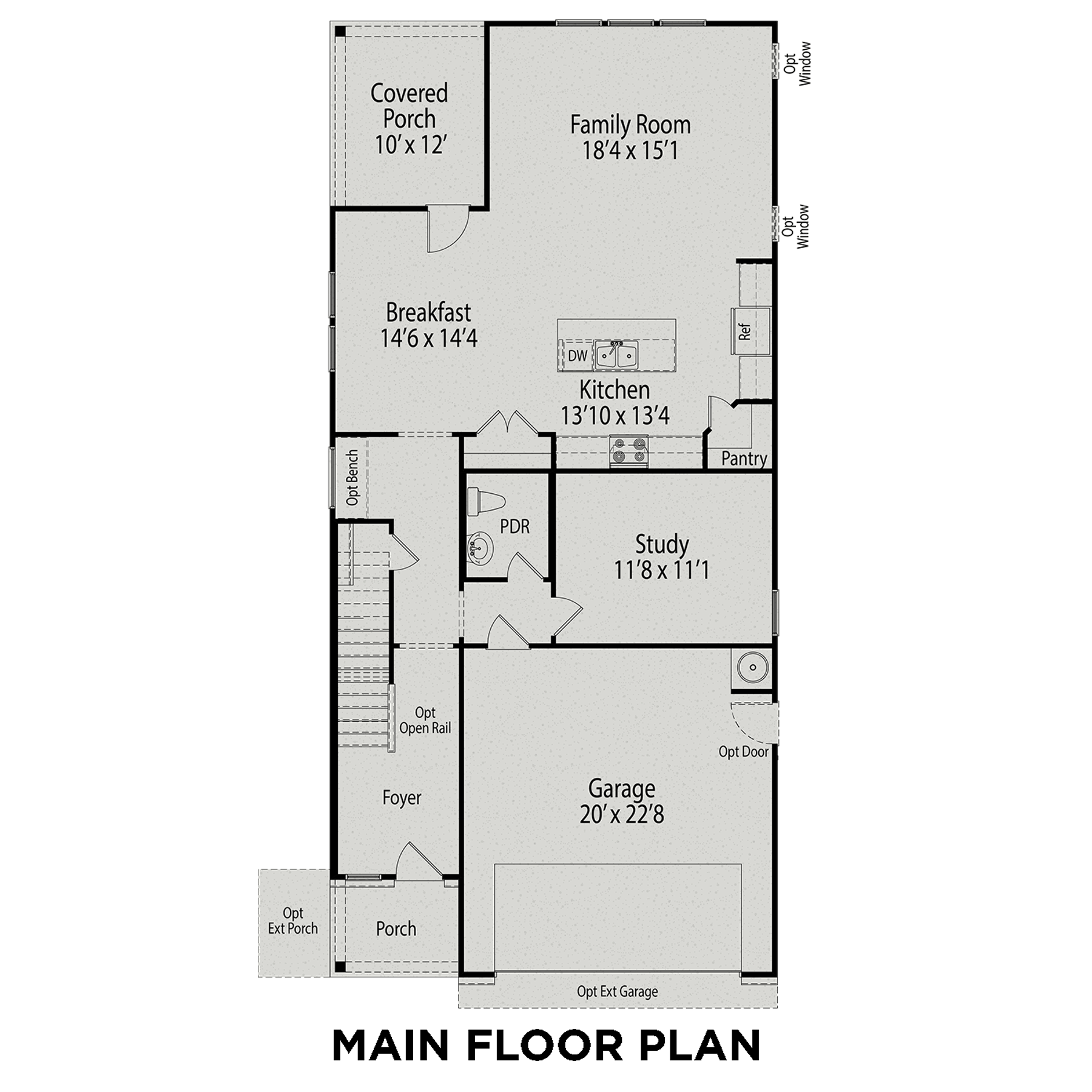 1 - The Preston C buildable floor plan layout in Davidson Homes Homes' Gregory Village community.