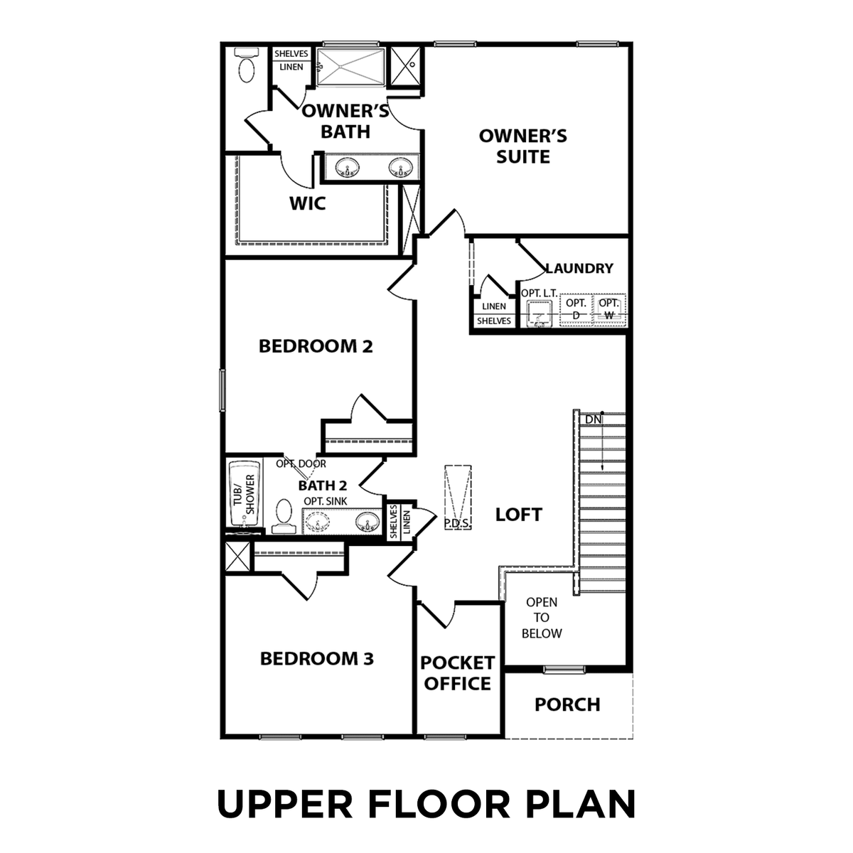 2 - The Grayson A buildable floor plan layout in Davidson Homes' Sage Farms community.