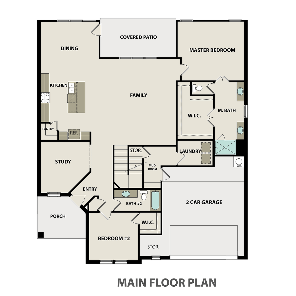 1 - The Jennings buildable floor plan layout in Davidson Homes' Rivers Edge community.