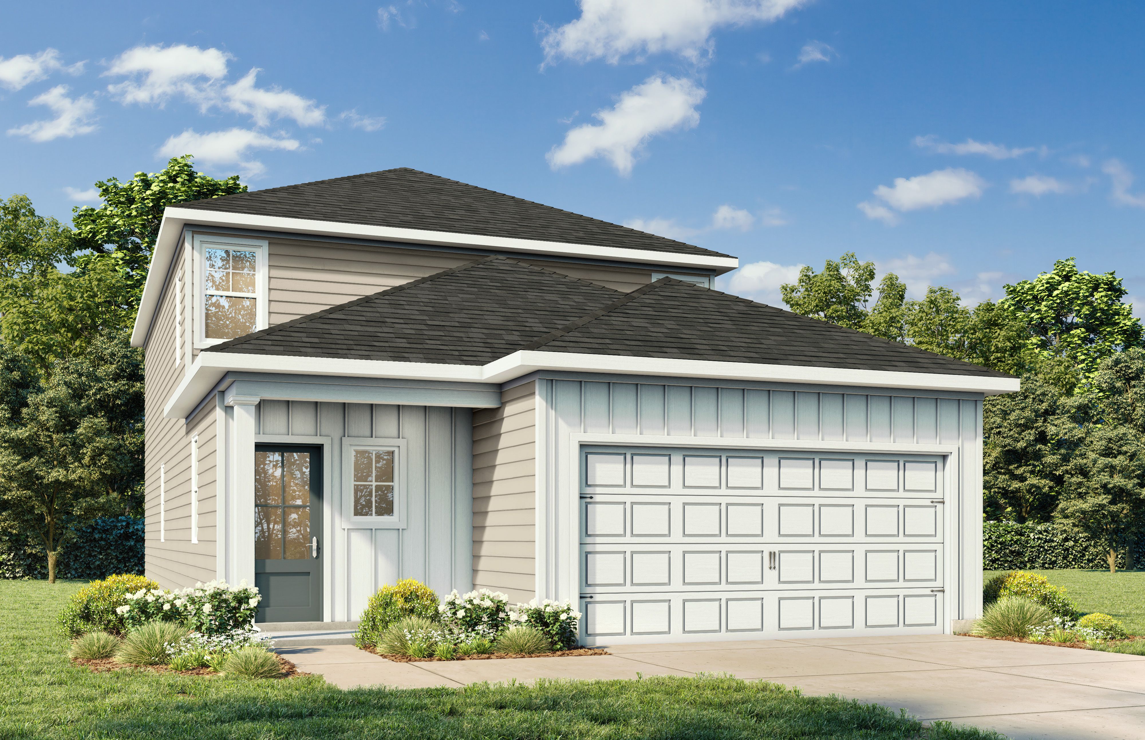 Exterior view of Davidson Homes' The Pinecrest A Floor Plan