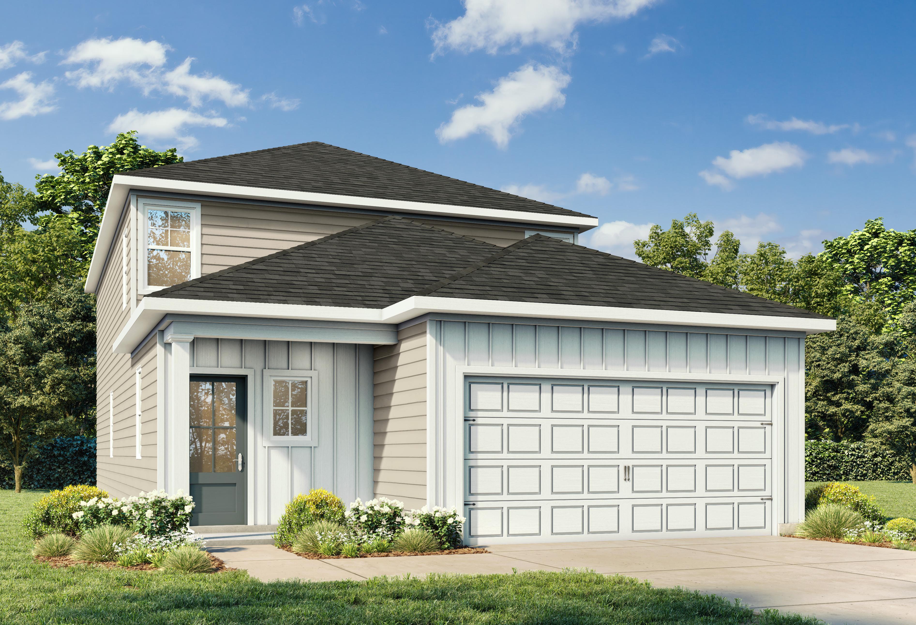 Exterior view of Davidson Homes' The Pinecrest A Floor Plan