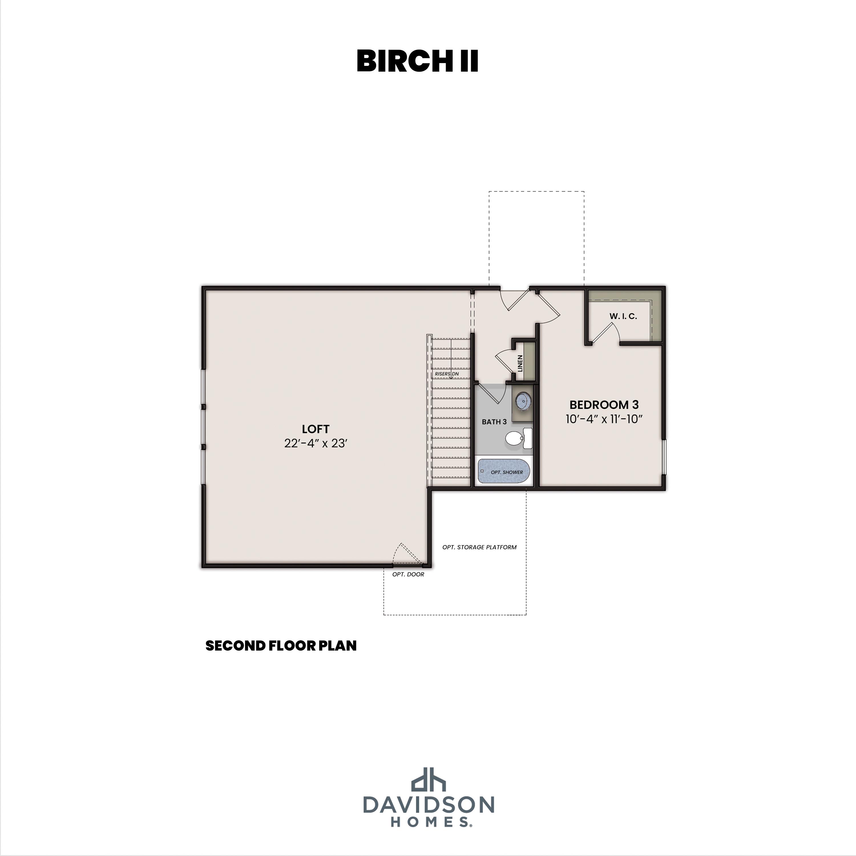 2 - The Birch II B buildable floor plan layout in Davidson Homes Homes' Bakers Farm community.