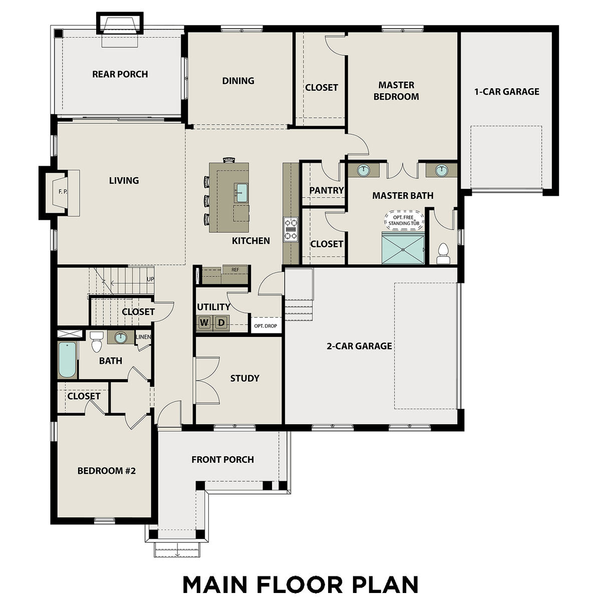 1 - The Hathaway B buildable floor plan layout in Davidson Homes' Shelton Square community.