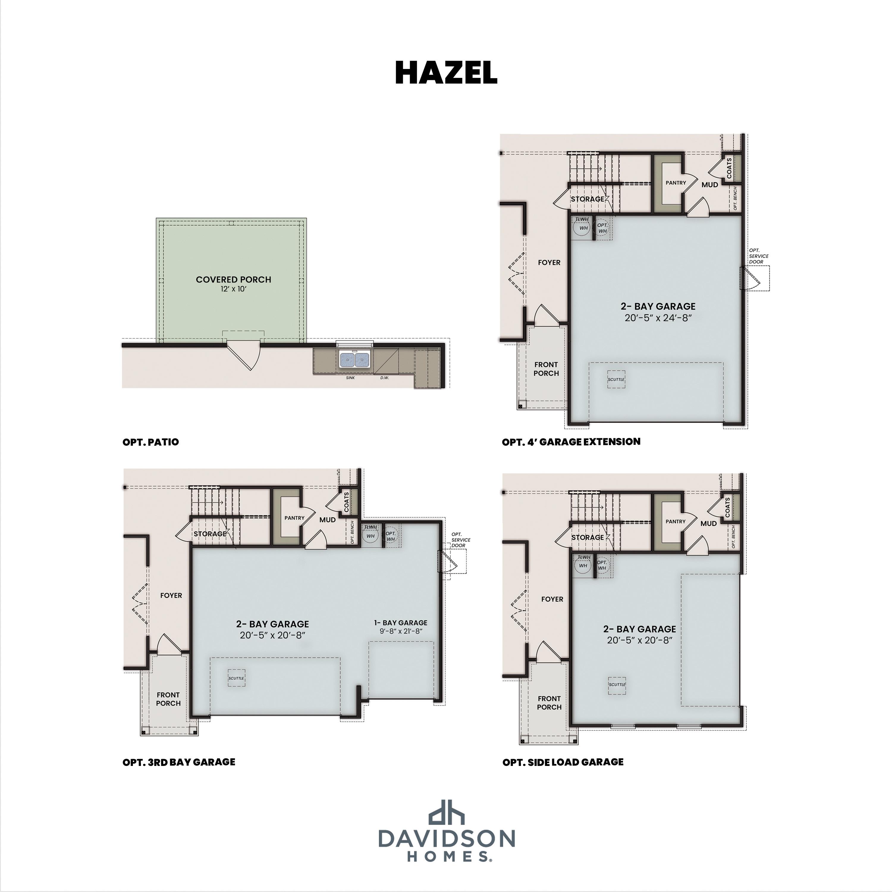 4 - The Hazel buildable floor plan layout in Davidson Homes Homes' Bakers Farm community.