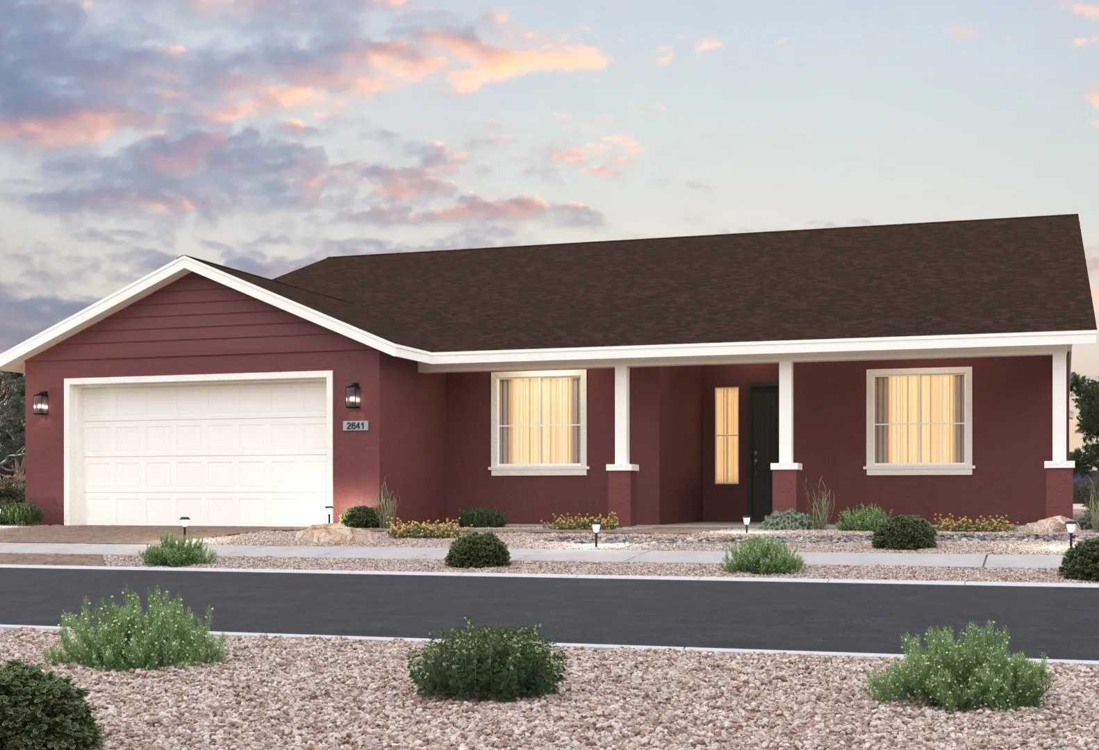 Exterior view of Davidson Homes' The Sunrise II Floor Plan