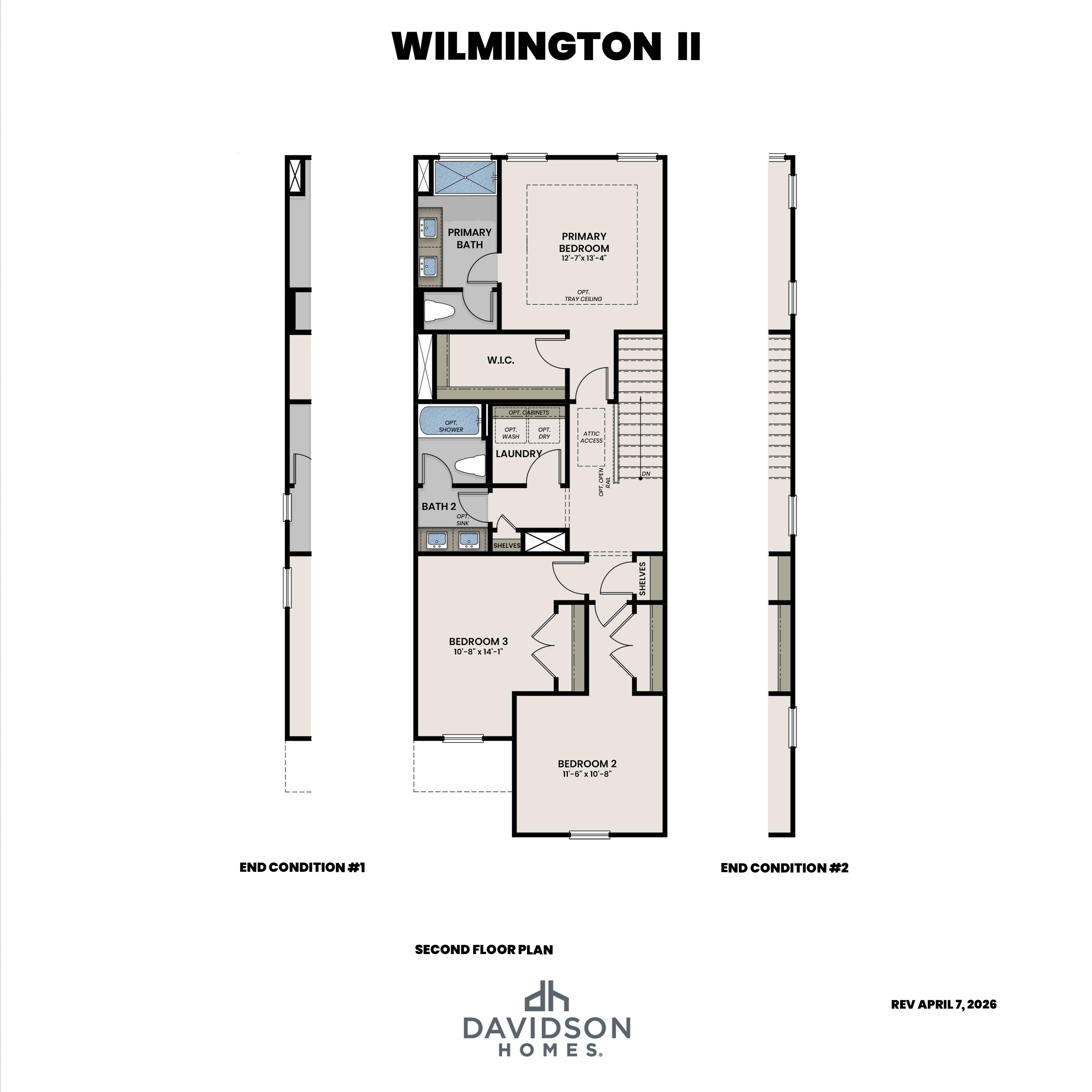 2 - The Wilmington II A buildable floor plan layout in Davidson Homes Homes' Townes at North Main community.