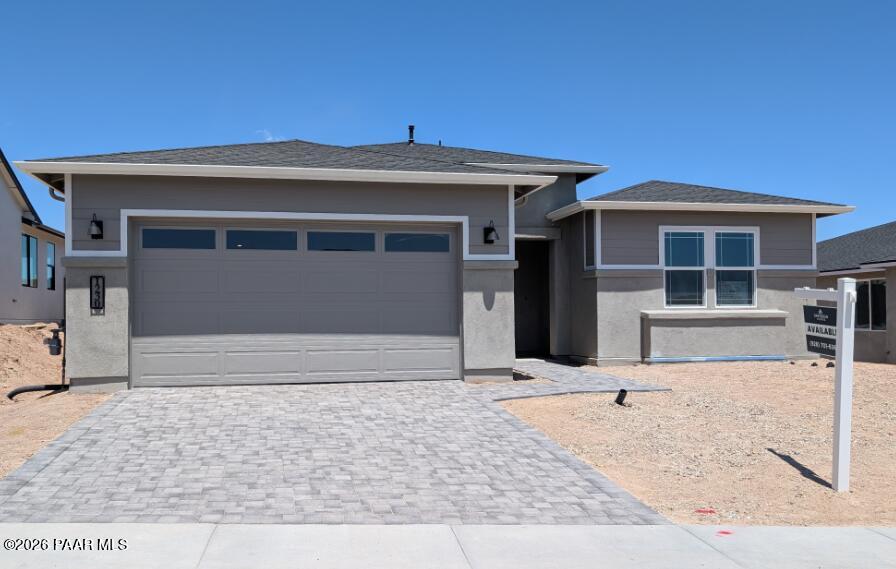 Exterior view of The Durango II F floor plan by Davidson Homes in South Ranch Western Collection, Prescott, Arizona.