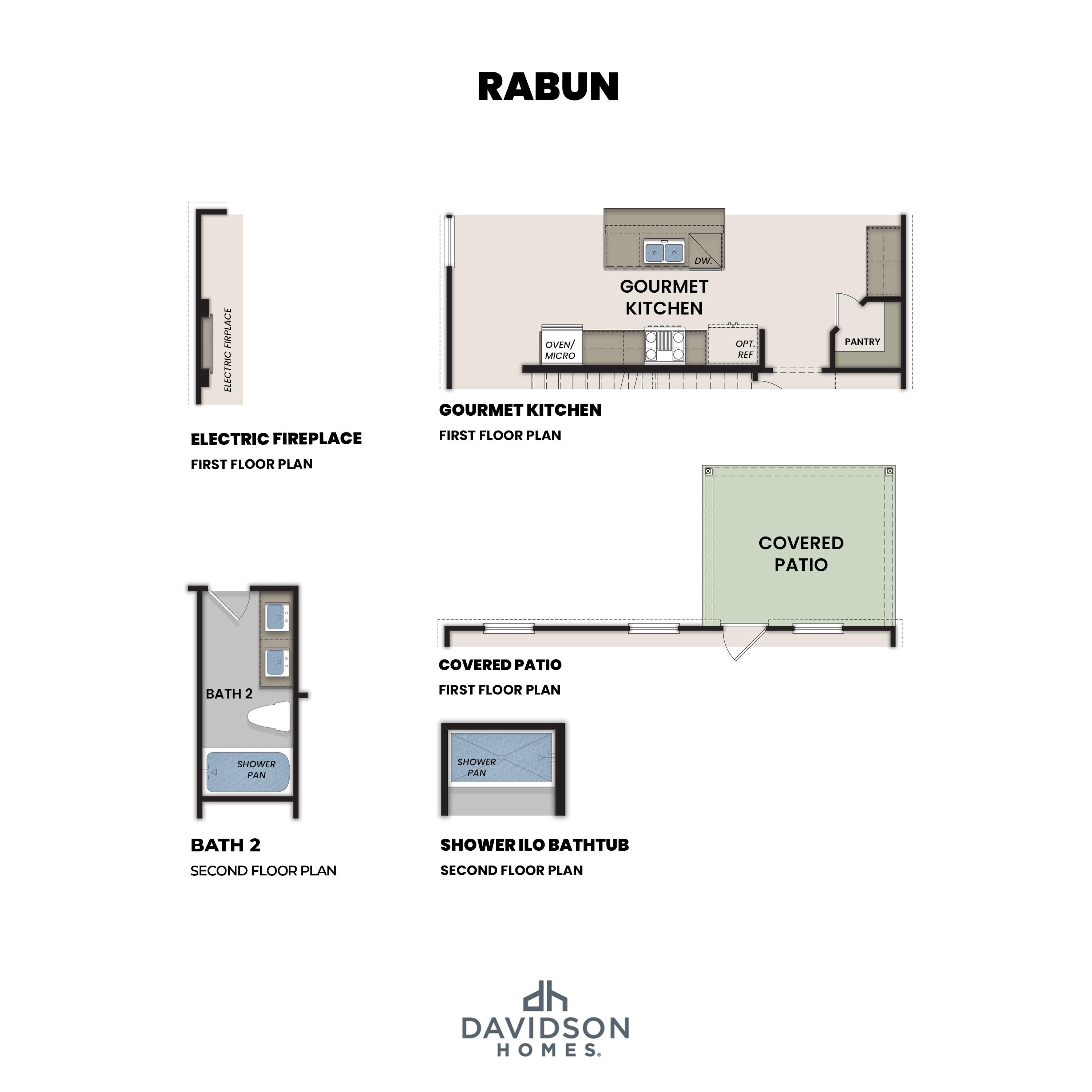 3 - The Rabun B buildable floor plan layout in Davidson Homes Homes' Bailey Park community.