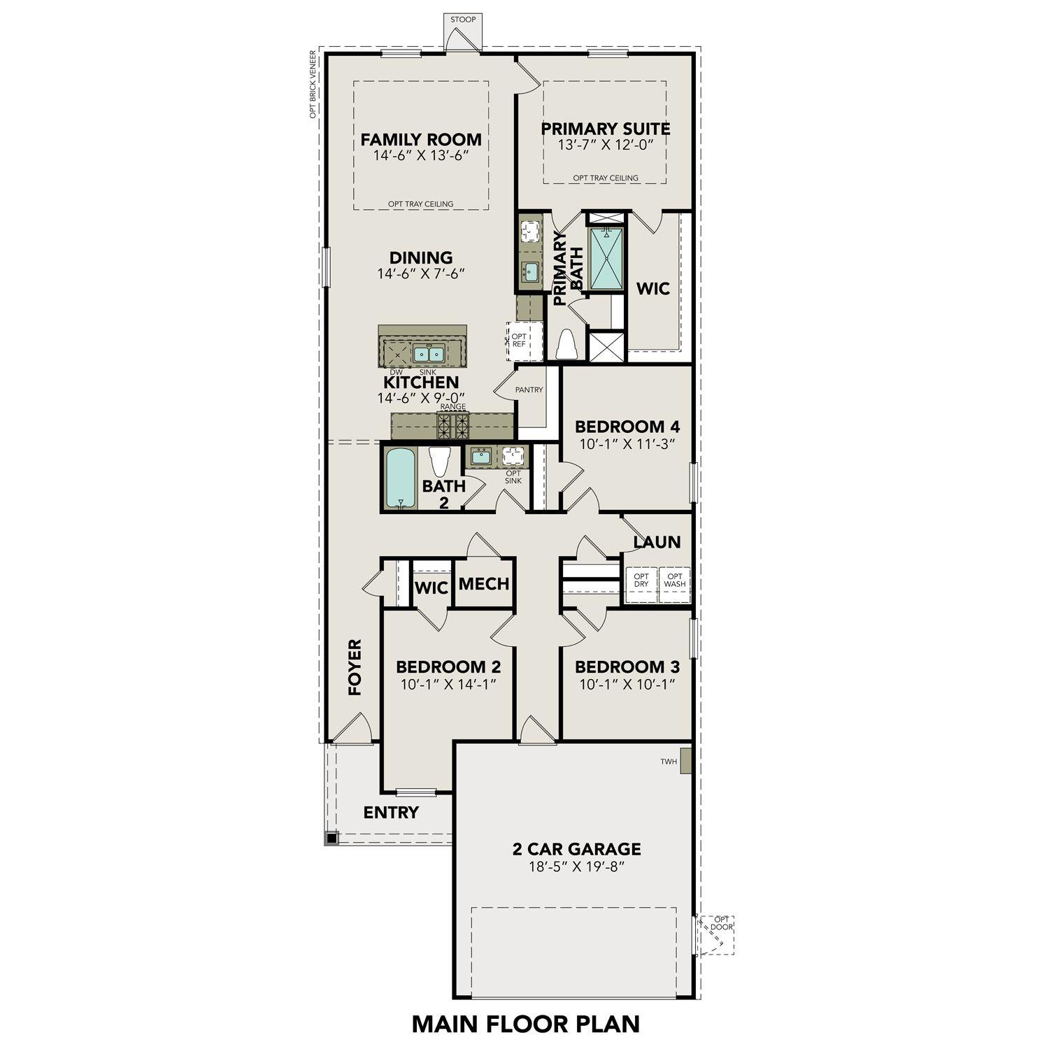 1 - The Colorado B buildable floor plan layout in Davidson Homes Homes' Applewhite Meadows community.