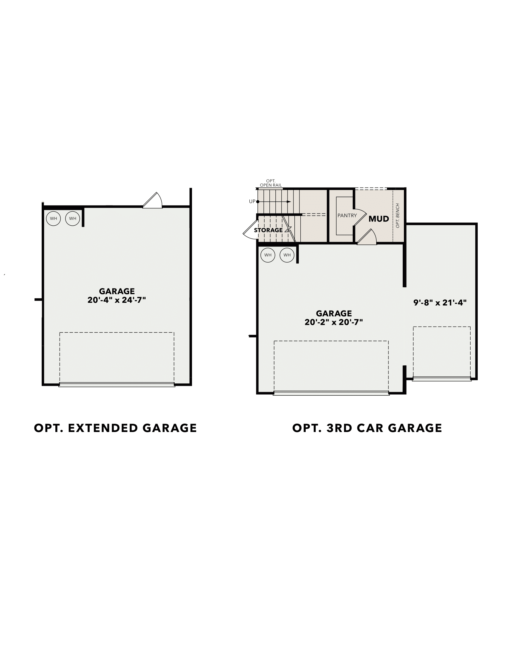 5 - The Hickory B buildable floor plan layout in Davidson Homes Homes' Melody Lakeside Estates community.