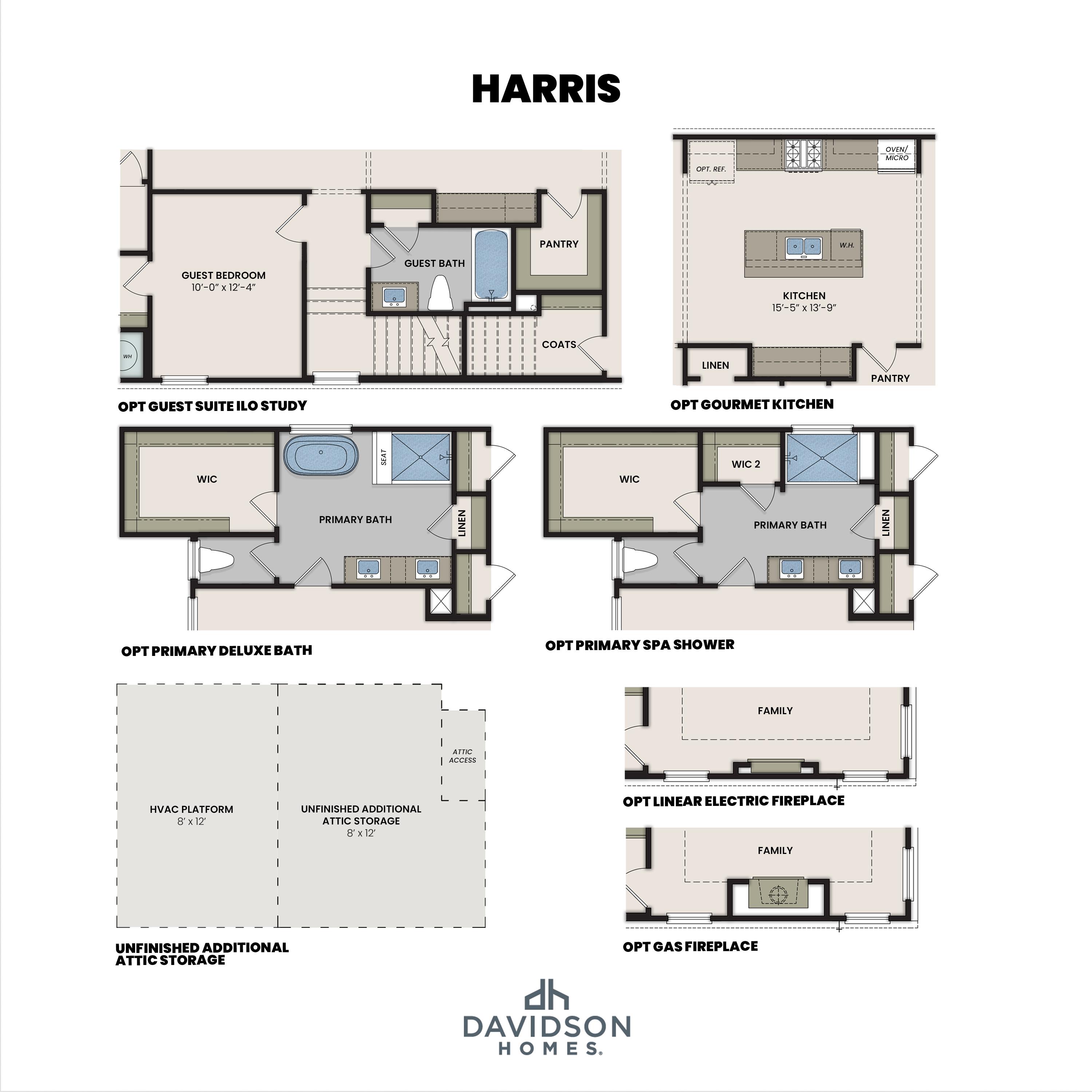 3 - The Harris A buildable floor plan layout in Davidson Homes Homes' Forestville Yard community.