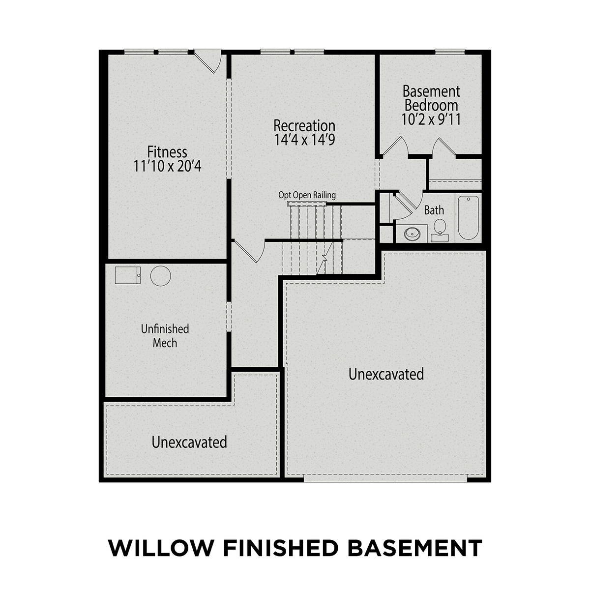 3 - The Willow E floor plan layout for 500 Craftsman Ridge Trail in Davidson Homes' Glenmere community.