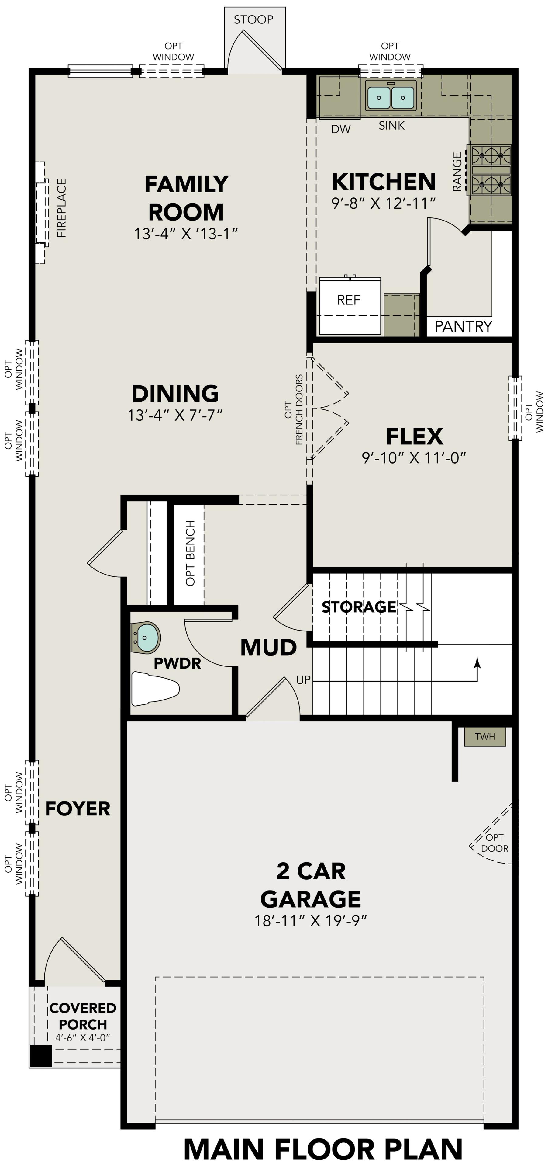 1 - The Florence D buildable floor plan layout in Davidson Homes Homes' Cedar Heights community.