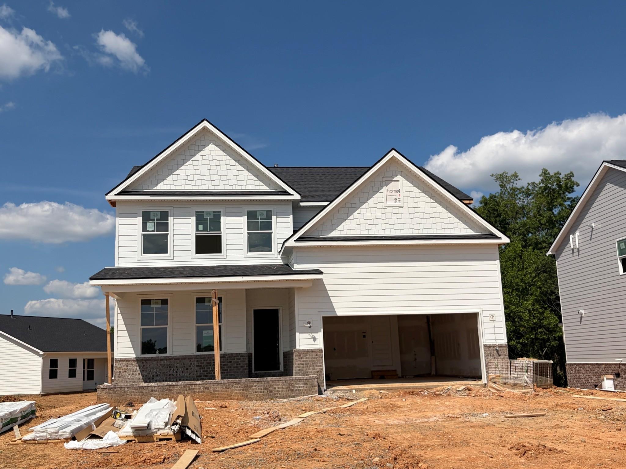 Two-story The Henry C floor plan by Davidson Homes under construction in Calista Farms, White House, Tennessee.