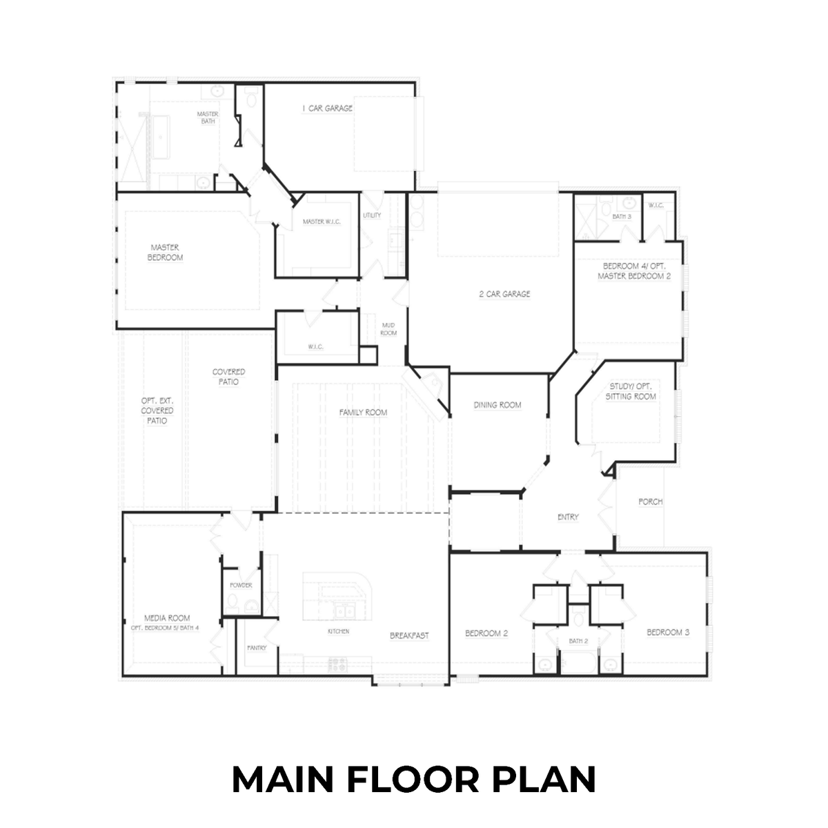1 - The Summerlin A buildable floor plan layout in Davidson Homes' Potranco Oaks community.